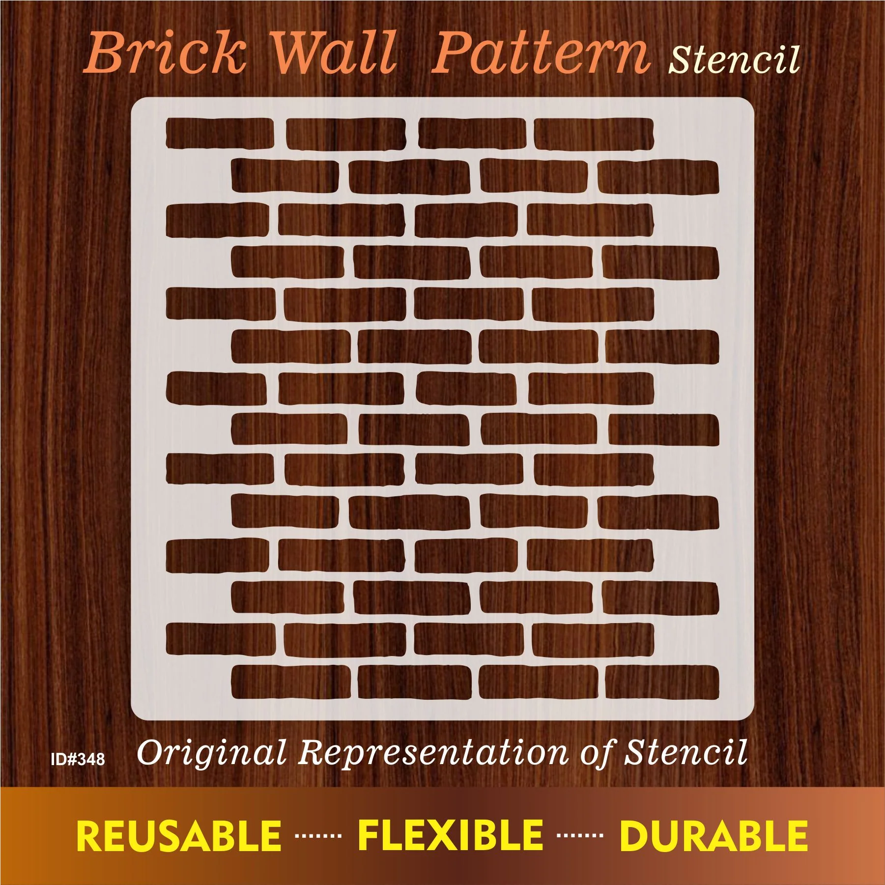 Brick Wall Pattren Reusable Stencil For Canvas And Wall Painting.ID #348 - Image 7