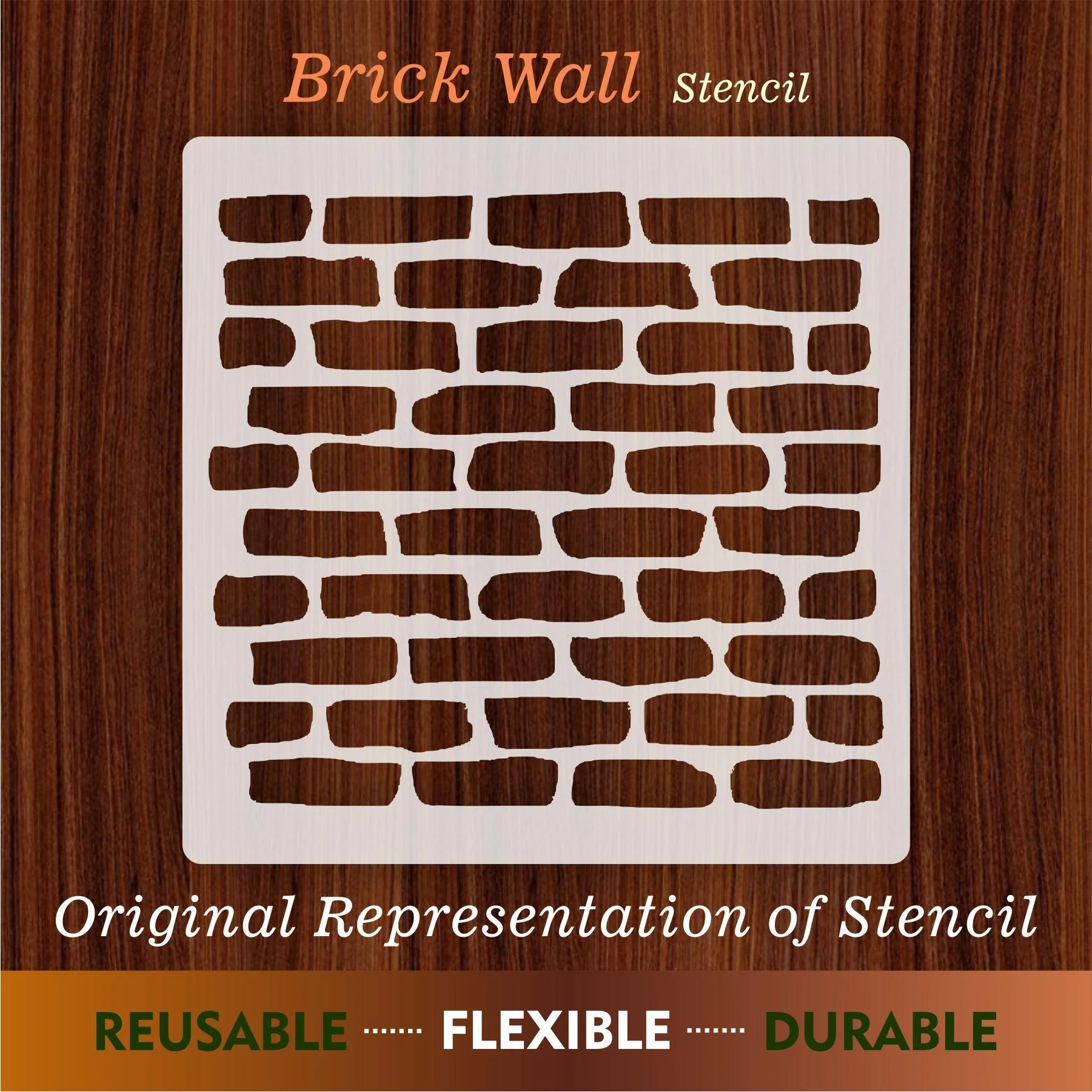 Brick Wall Reusable Stencil For Canvas And Wall Painting.ID #457 - Image 10