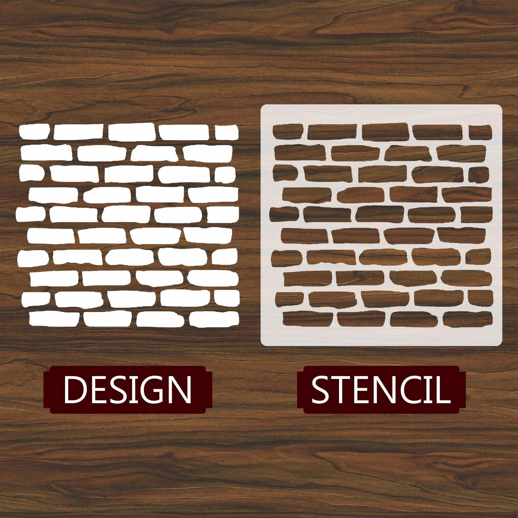 Brick Wall Reusable Stencil For Canvas And Wall Painting.ID #457 - Image 6