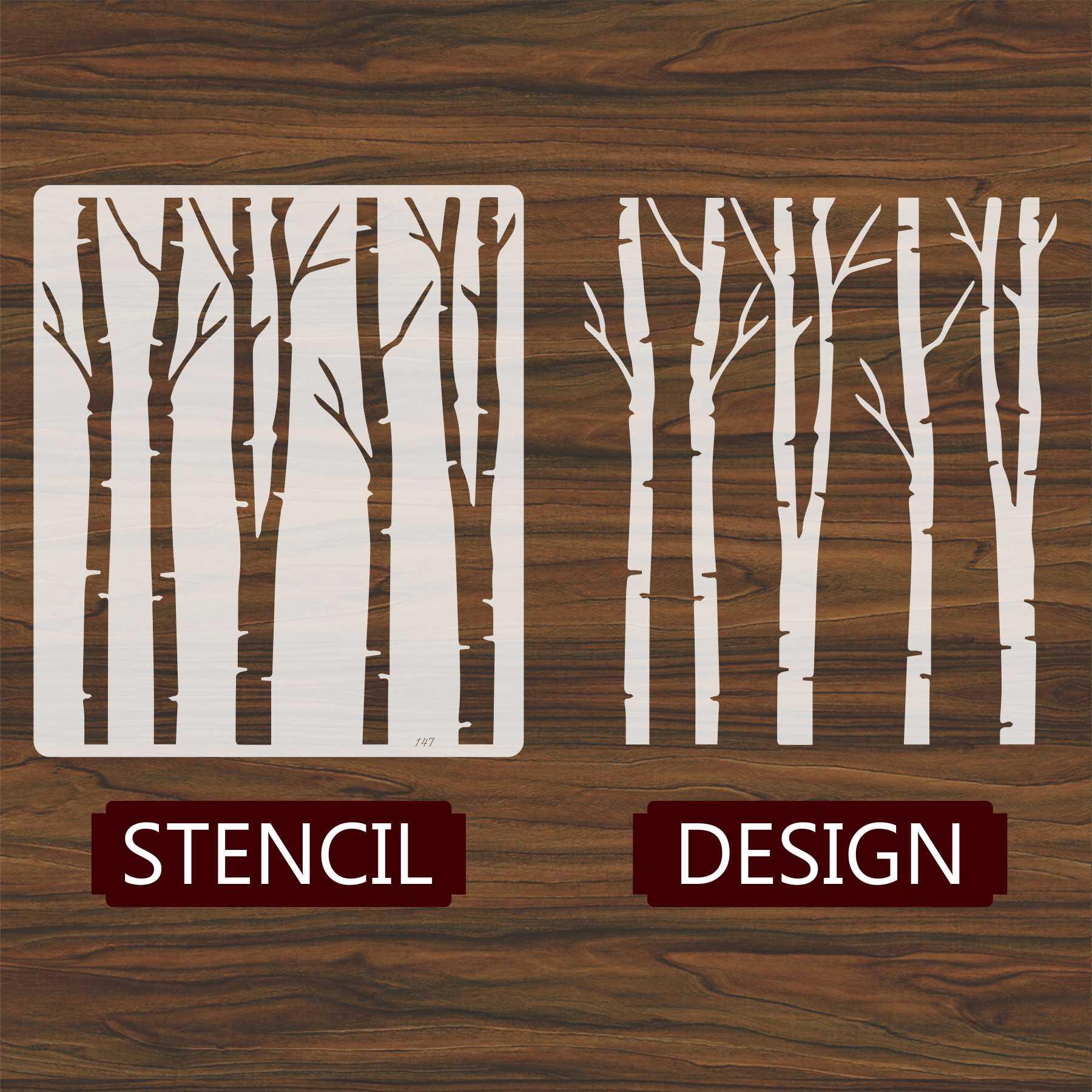 Brish Tree Reusable Stencil For Canvas And Wall Painting.ID#147 - Image 4