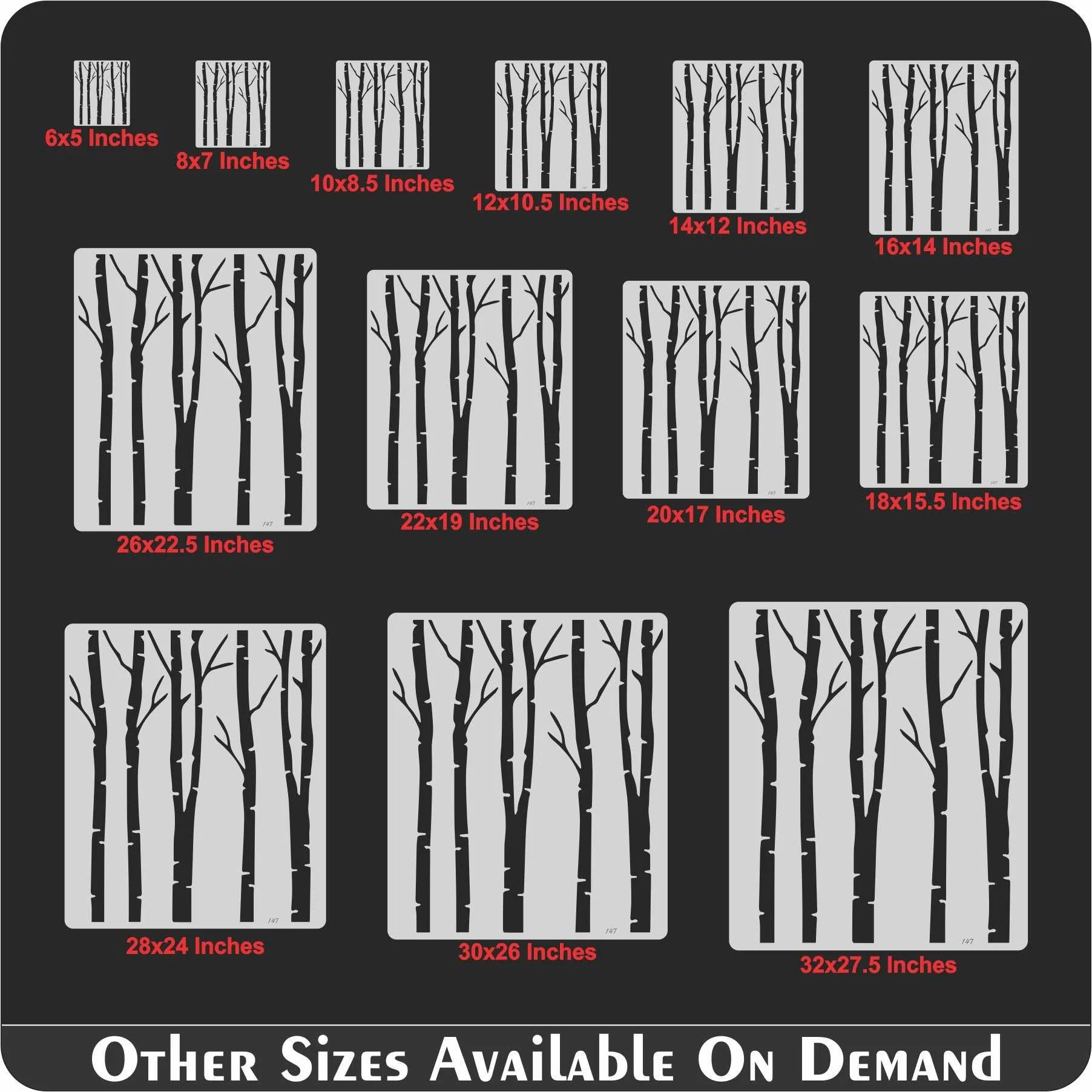 Brish Tree Reusable Stencil For Canvas And Wall Painting.ID#147 - Image 7