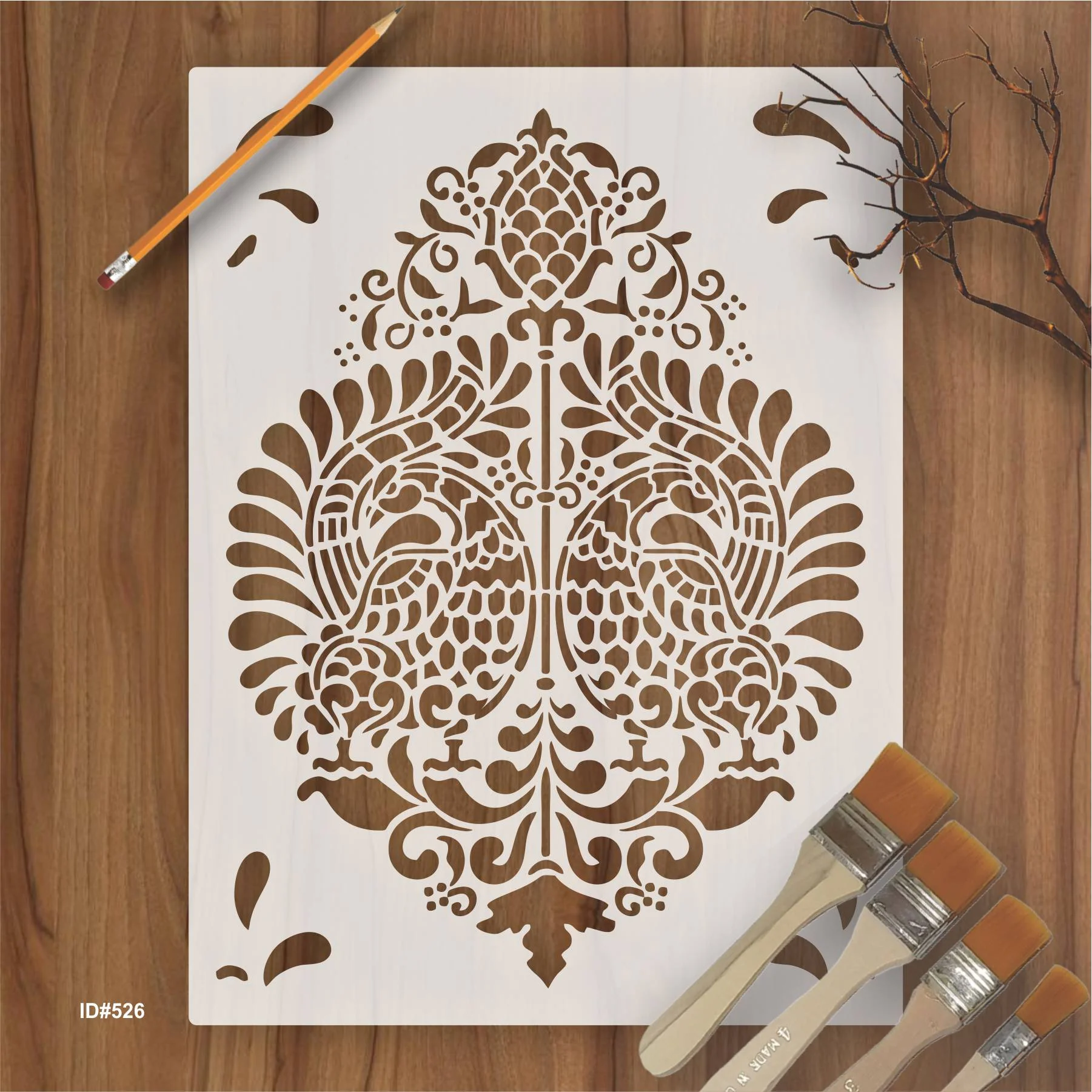 Brocade Design Stencil Used for Stone Wall Painting Spray Hollow DIY Template Cake Template. ID #526