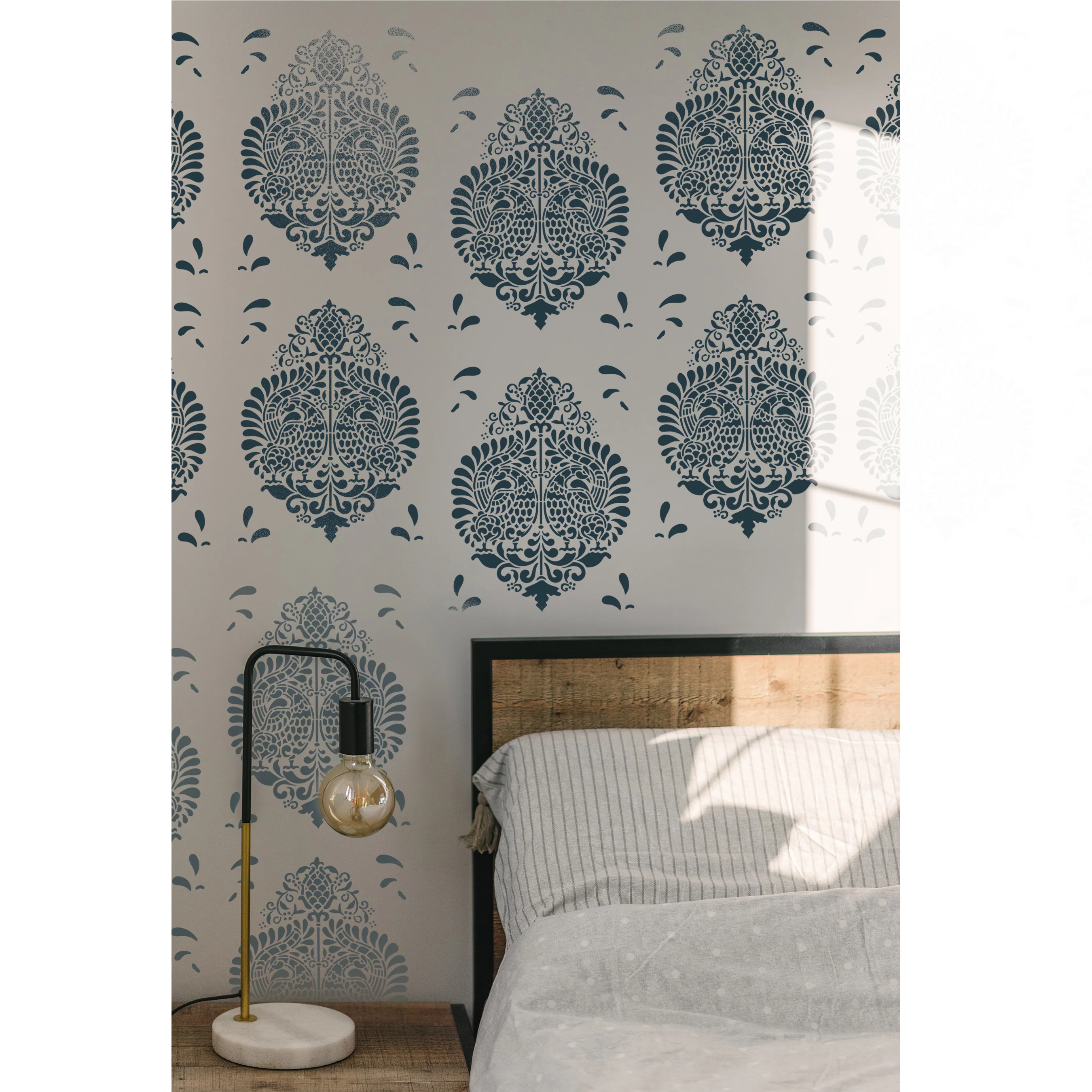Brocade Design Stencil Used for Stone Wall Painting Spray Hollow DIY Template Cake Template. ID #526 - Image 3