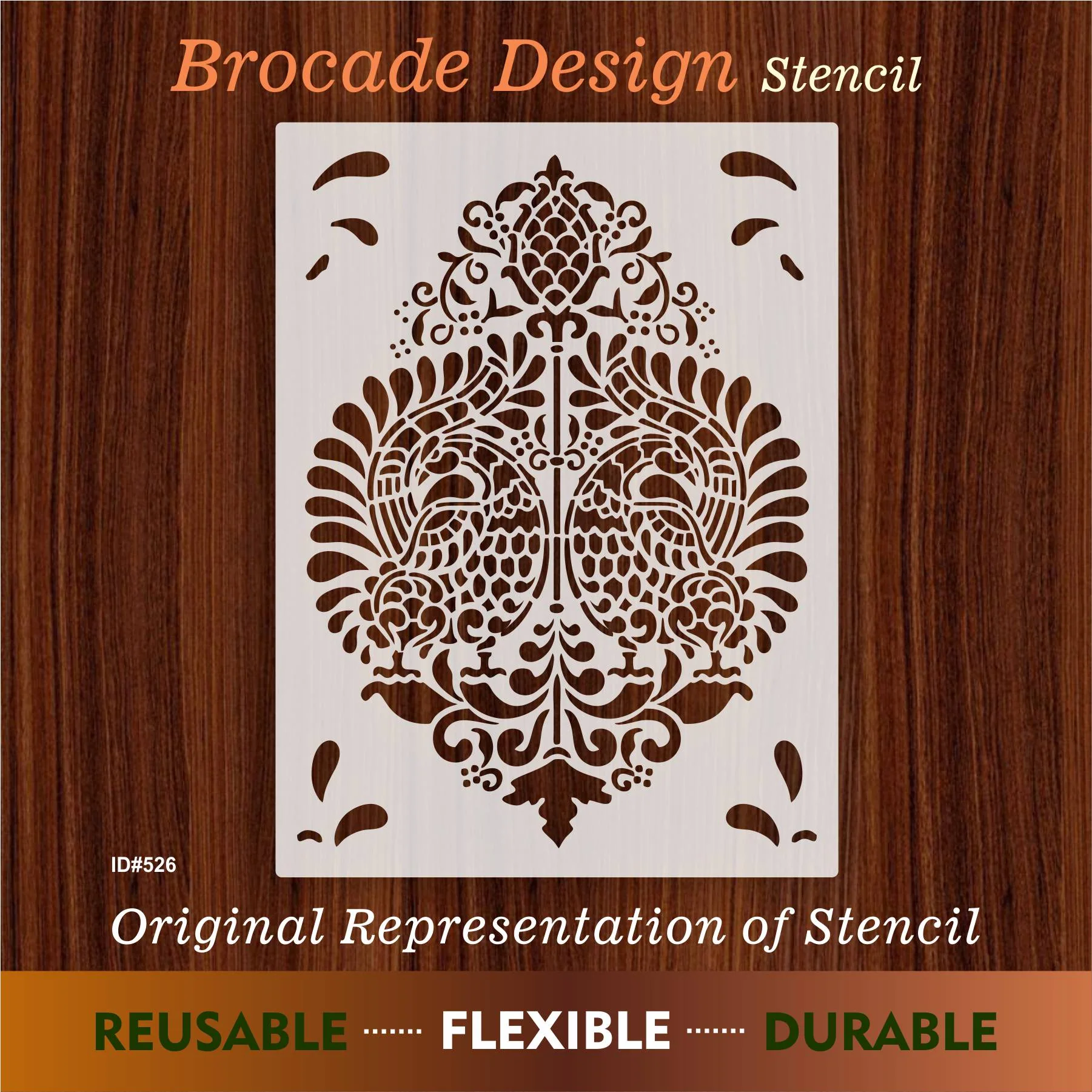 Brocade Design Stencil Used for Stone Wall Painting Spray Hollow DIY Template Cake Template. ID #526 - Image 8