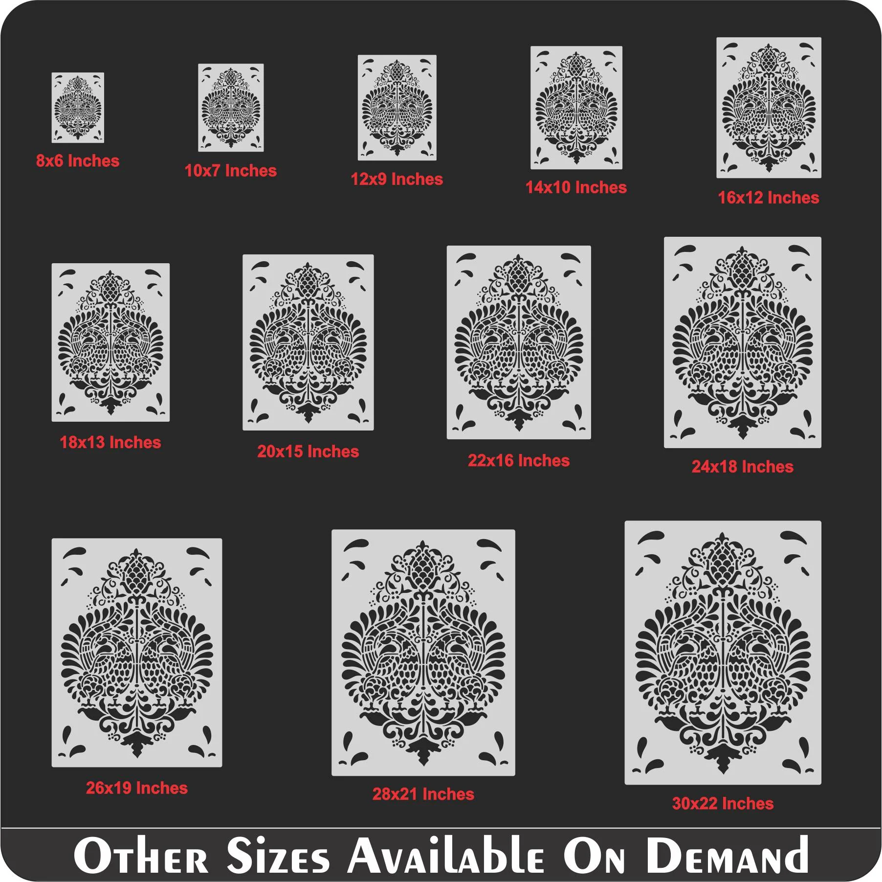 Brocade Design Stencil Used for Stone Wall Painting Spray Hollow DIY Template Cake Template. ID #526 - Image 9