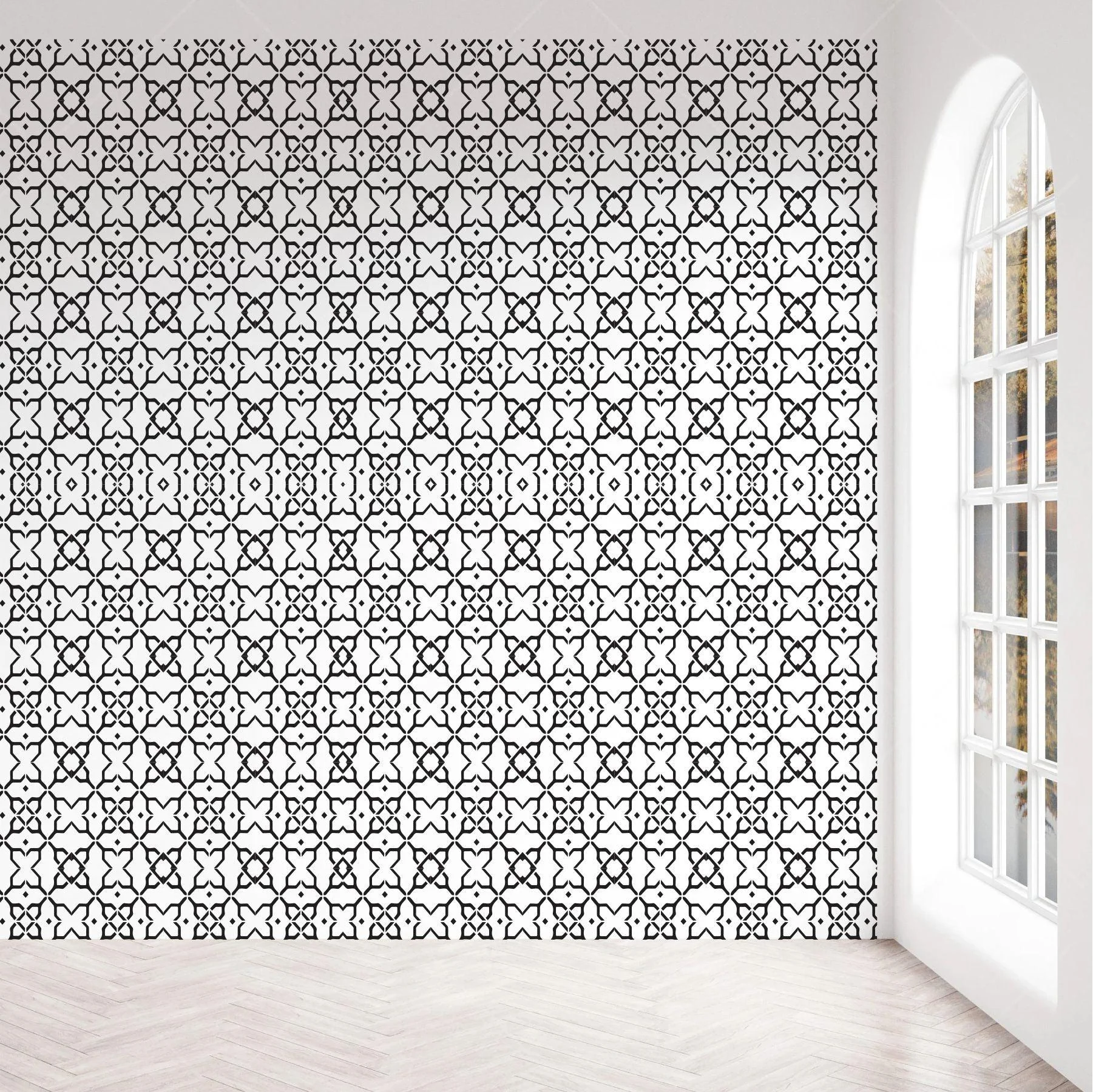 Brocatelle Pattern Reusable Stencil For Canvas And Wall Painting.ID#190 - Image 3