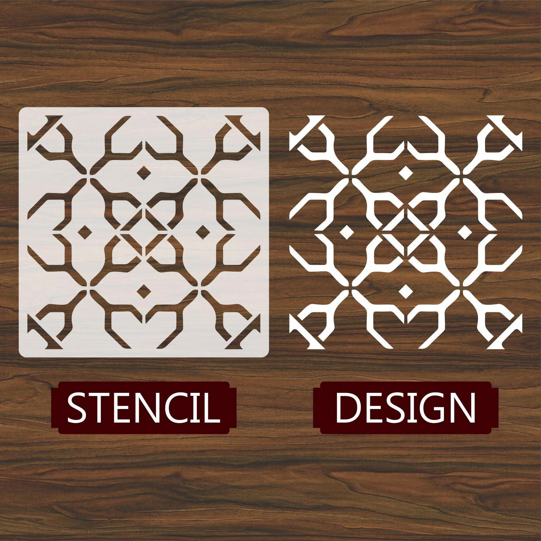 Brocatelle Pattern Reusable Stencil For Canvas And Wall Painting.ID#190 - Image 4