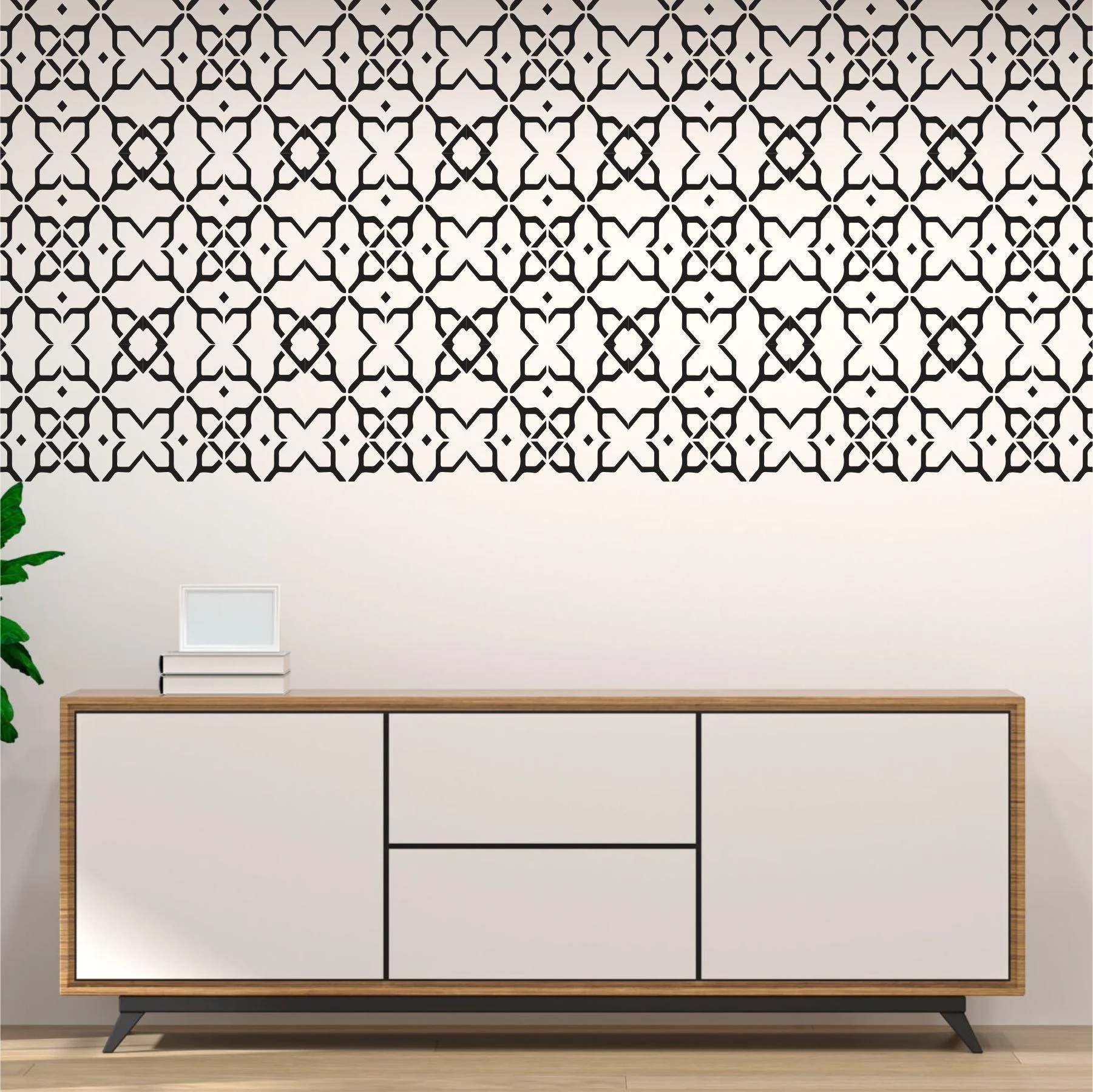 Brocatelle Pattern Reusable Stencil For Canvas And Wall Painting.ID#190 - Image 5
