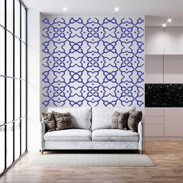 Brocatelle Pattern Reusable Stencil For Canvas And Wall Painting.ID#190 - Image 6