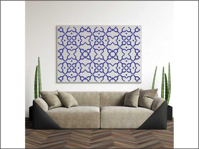 Brocatelle Pattern Reusable Stencil For Canvas And Wall Painting.ID#190 - Image 7