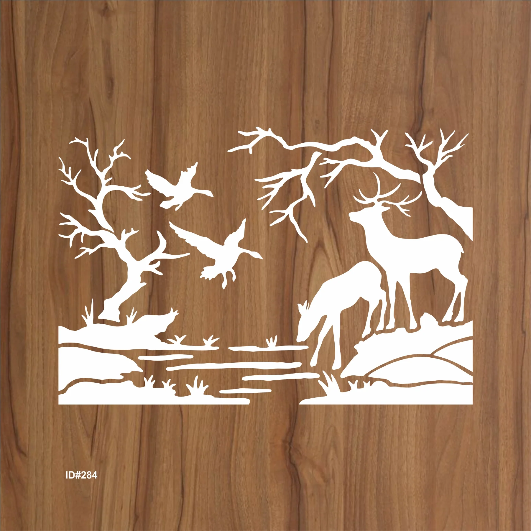 Buck Deer Drinking Stencil Wall Painting Scrapbook Coloring Embossing Album Decorative Template.ID #284 - Image 2