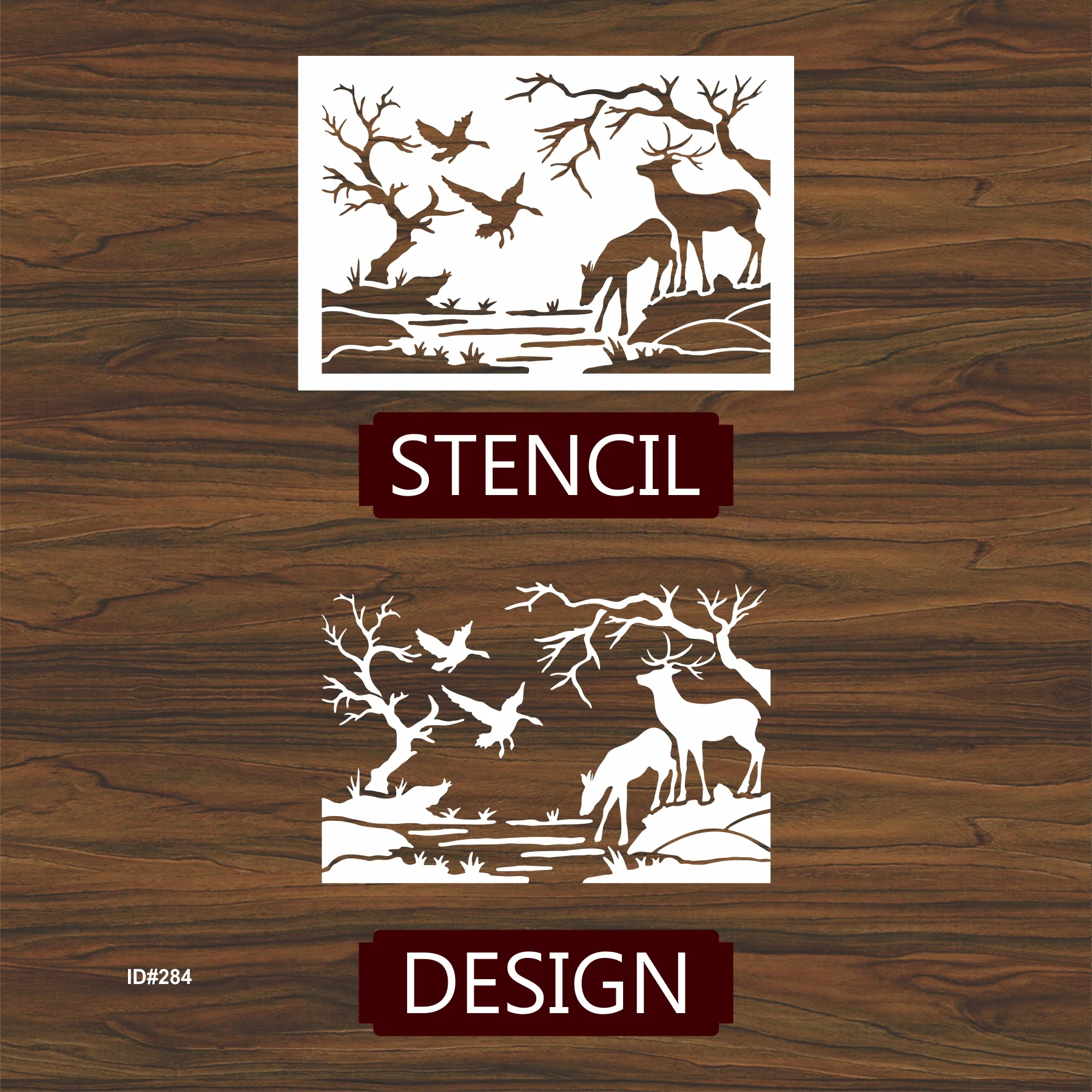 Buck Deer Drinking Stencil Wall Painting Scrapbook Coloring Embossing Album Decorative Template.ID #284 - Image 4
