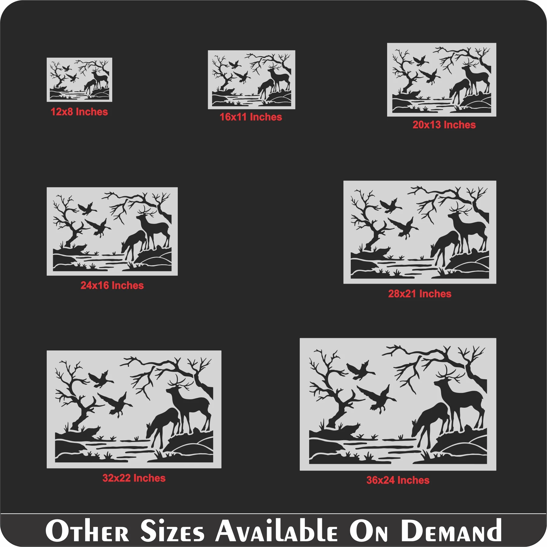 Buck Deer Drinking Stencil Wall Painting Scrapbook Coloring Embossing Album Decorative Template.ID #284 - Image 7