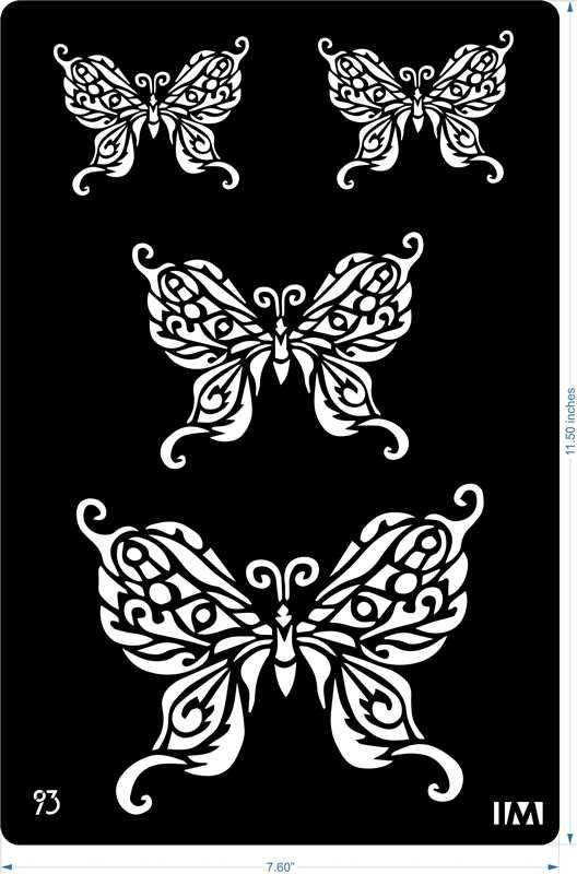 Butterflies Reusable Stencil for Canvas and wall painting.ID#93 - Image 5