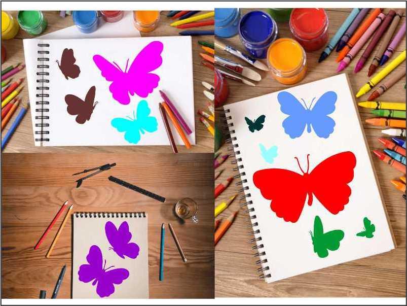 Butterfly Reusable Stencil for Canvas and wall painting.ID#25 - Image 3