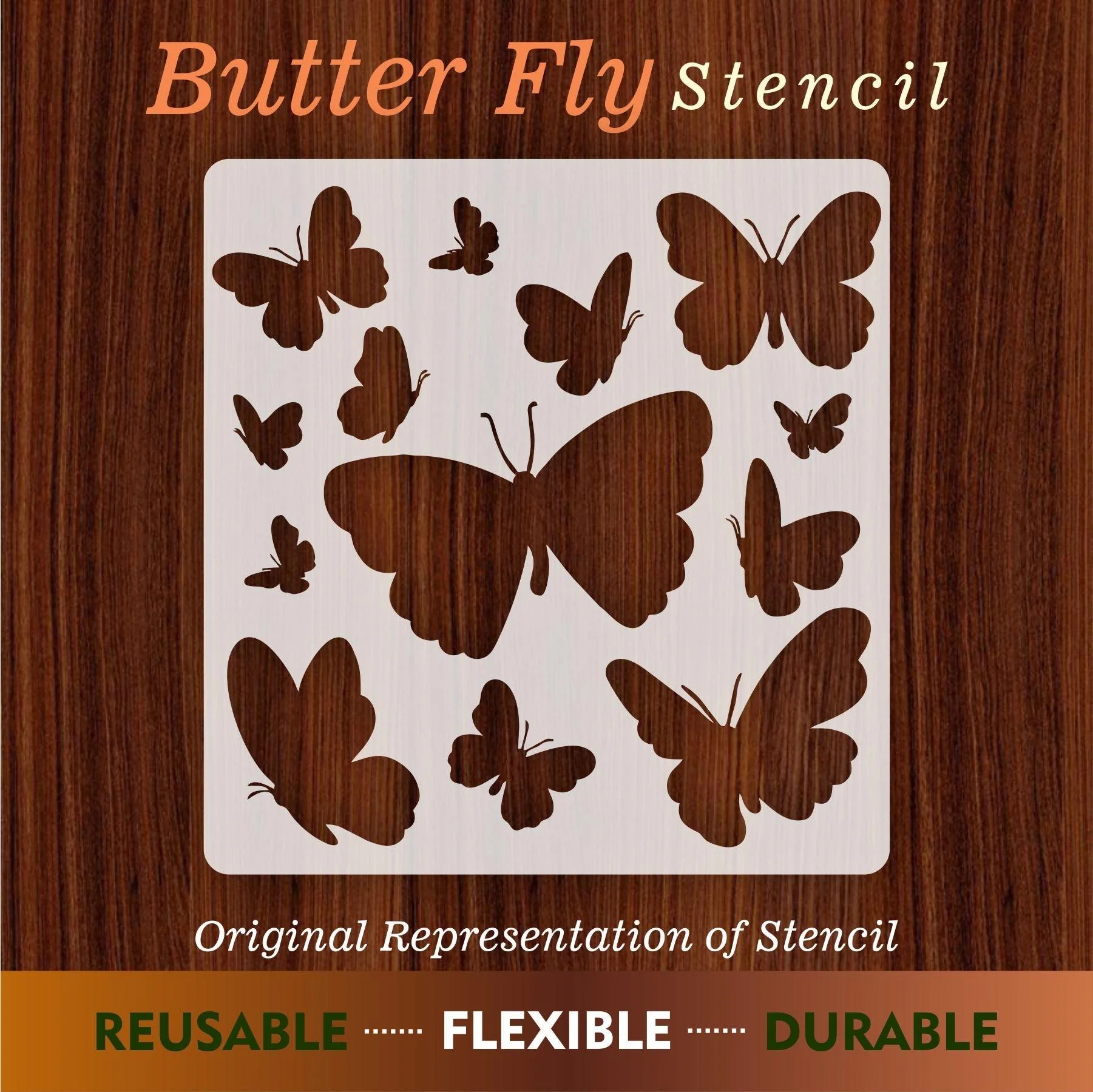 Butterfly Reusable Stencil for Canvas and wall painting.ID#25 - Image 8