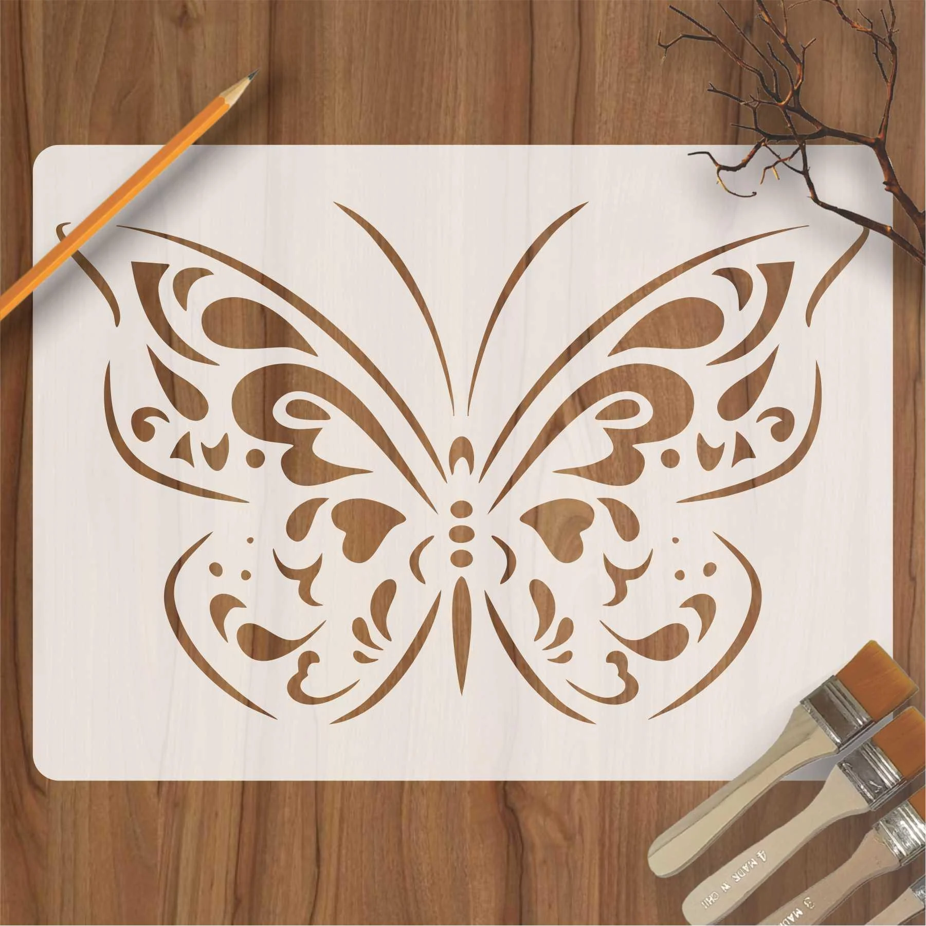 Butterfly Reusable Stencil for Canvas and wall painting.ID# 428