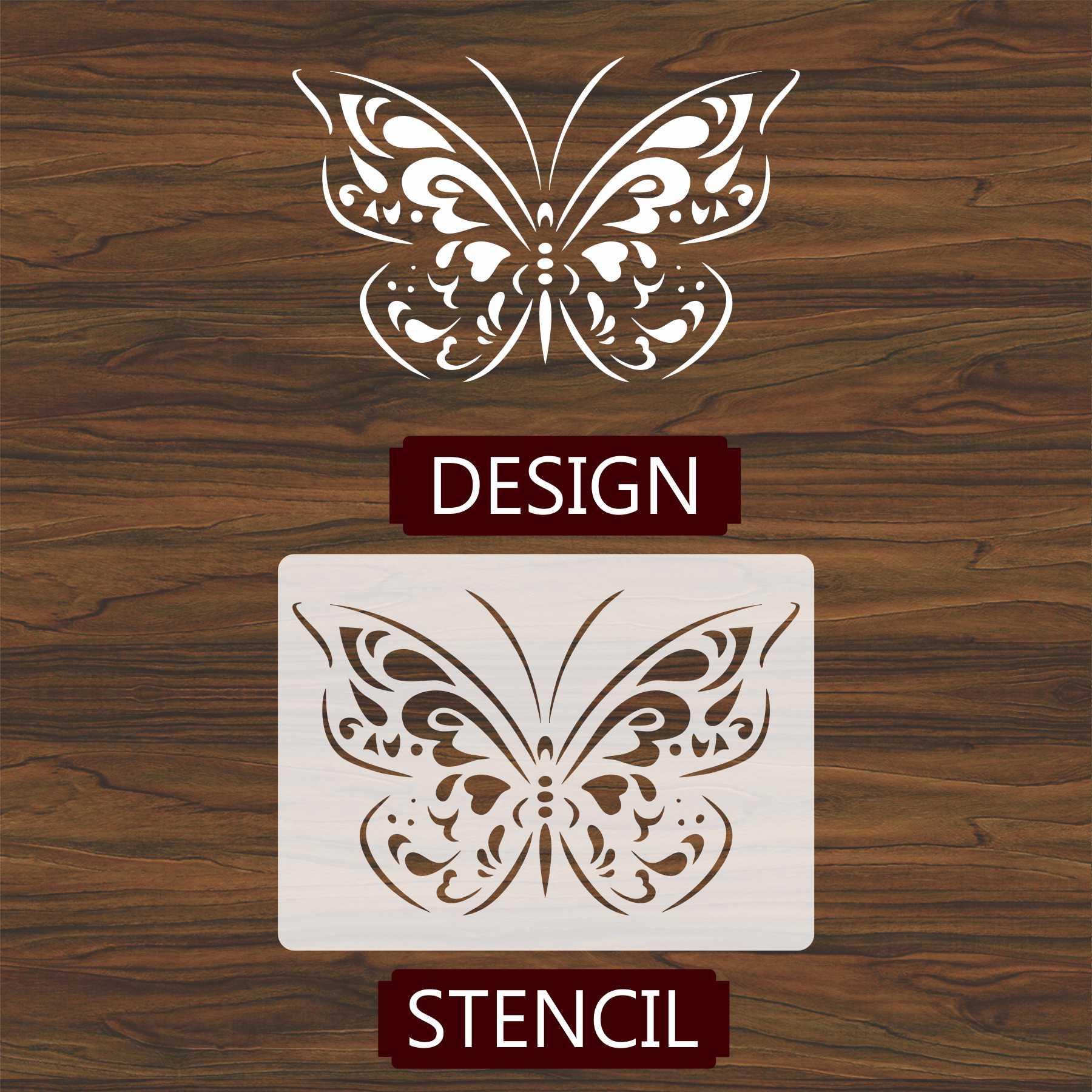 Butterfly Reusable Stencil for Canvas and wall painting.ID# 428 - Image 2