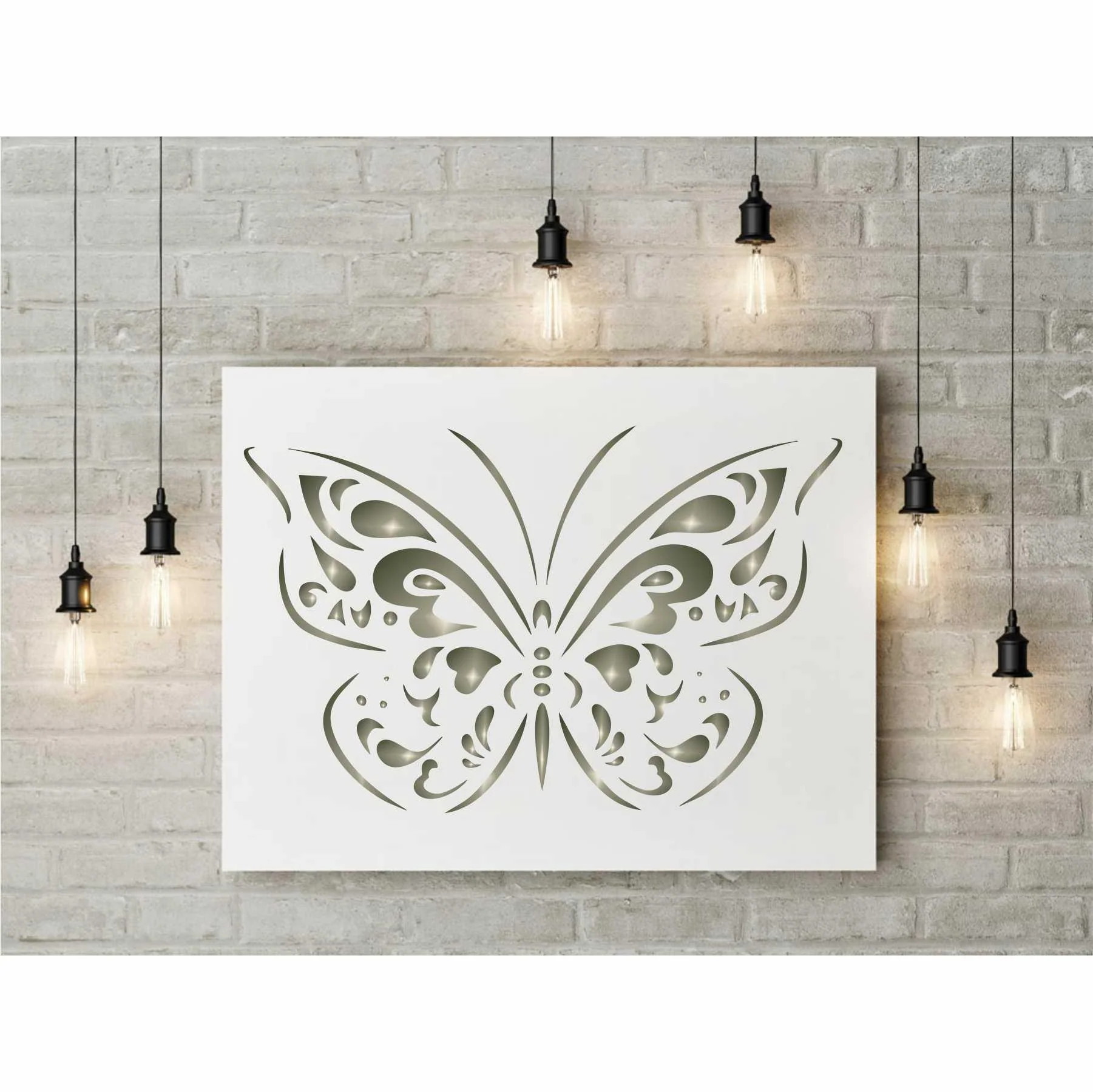 Butterfly Reusable Stencil for Canvas and wall painting.ID# 428 - Image 4