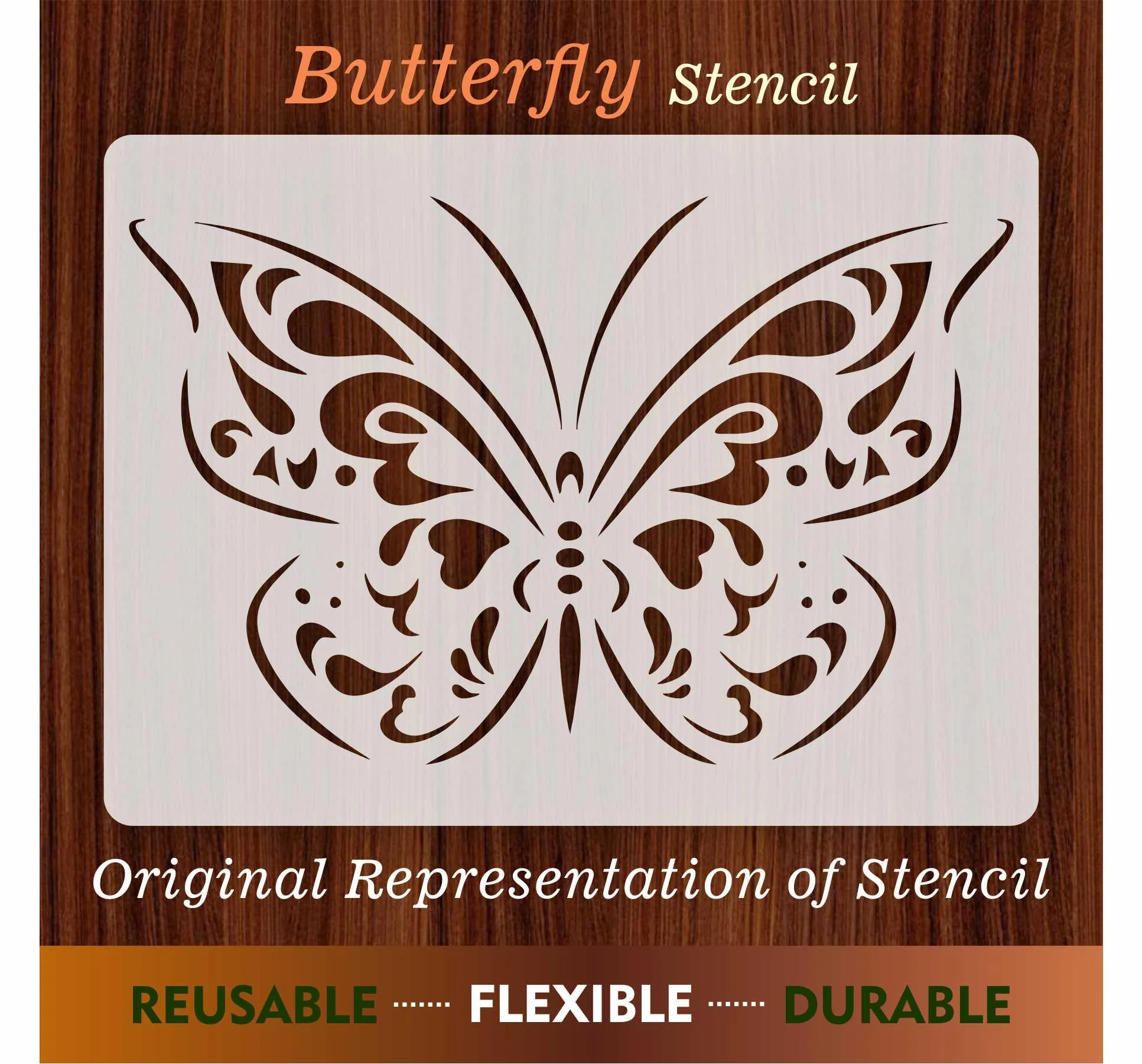 Butterfly Reusable Stencil for Canvas and wall painting.ID# 428 - Image 7