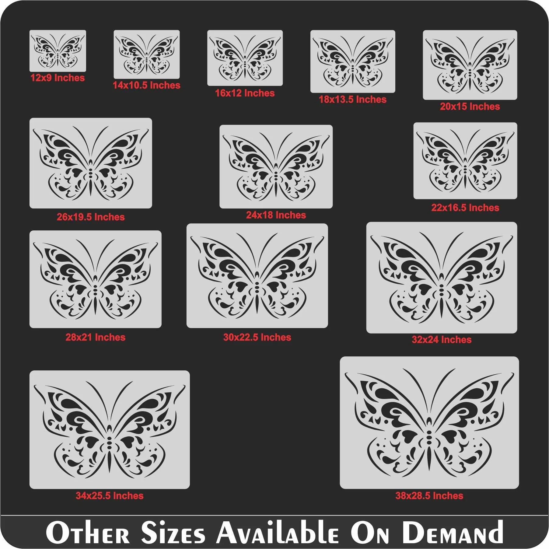 Butterfly Reusable Stencil for Canvas and wall painting.ID# 428 - Image 8