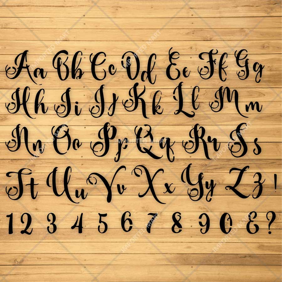 Calligraphic Cursive Alphabet Stencil Pack for Wall, Wood & Fabric Art – Elegant Script Lettering Design – ID# 784 - Image 3