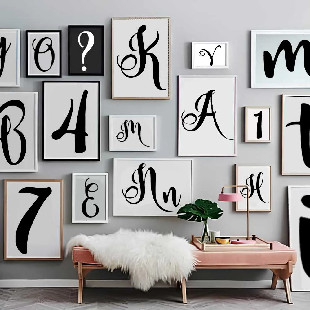 Calligraphic Cursive Alphabet Stencil Pack for Wall, Wood & Fabric Art – Elegant Script Lettering Design – ID# 784 - Image 7