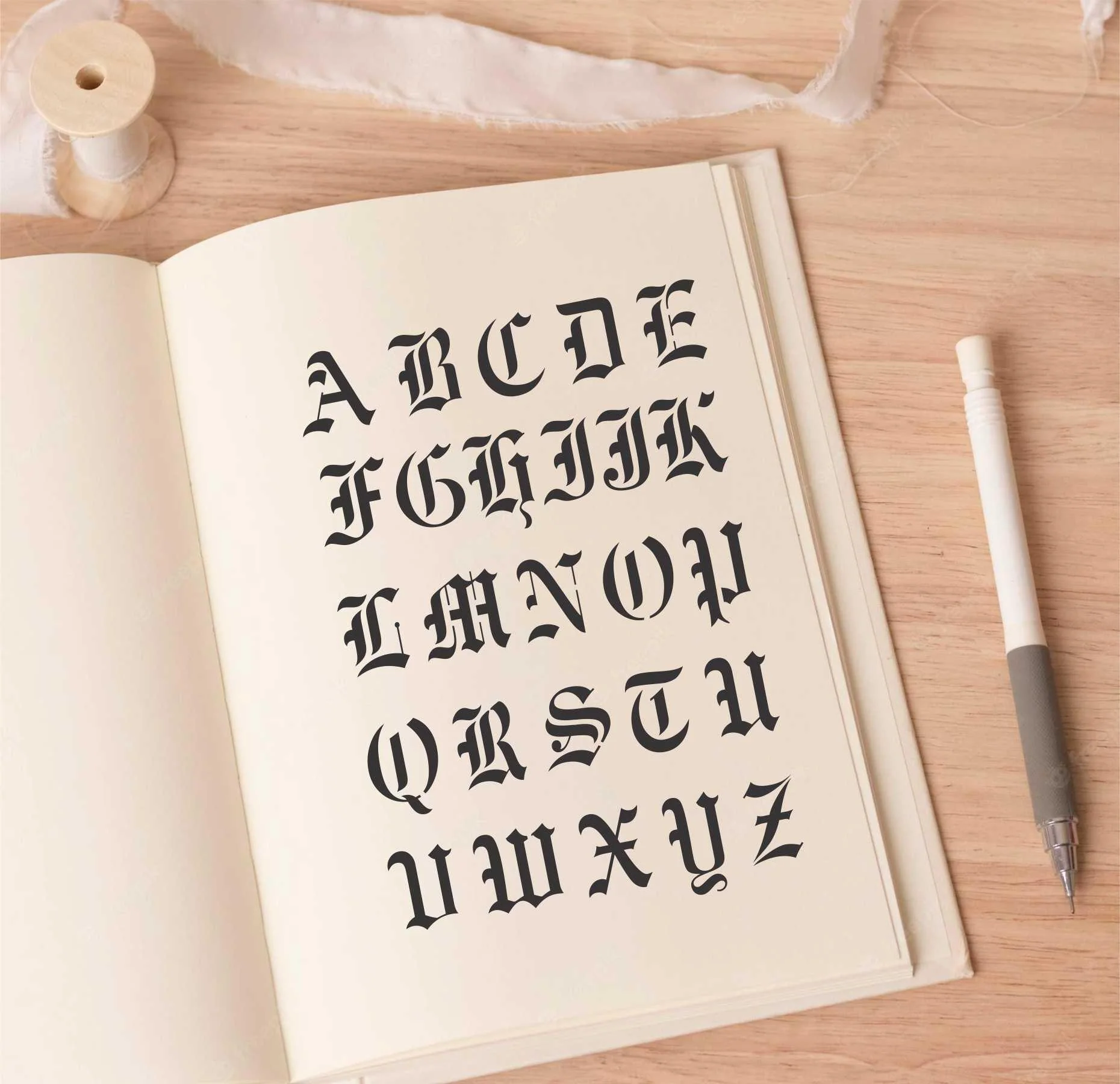 English Capital Alphabets Reusable Stencil for Canvas and wall painting.ID# 438 - Image 3