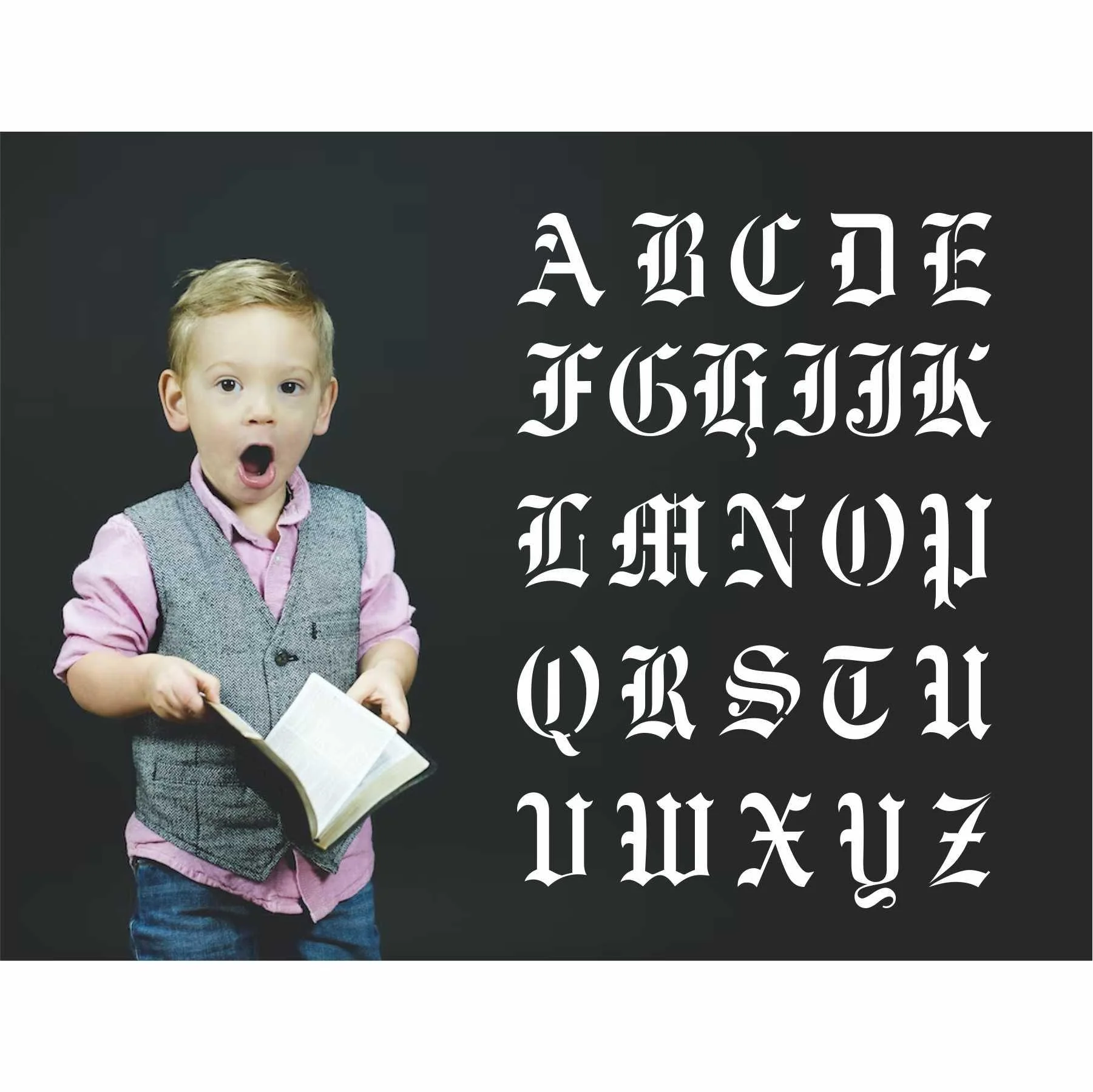 English Capital Alphabets Reusable Stencil for Canvas and wall painting.ID# 438 - Image 5