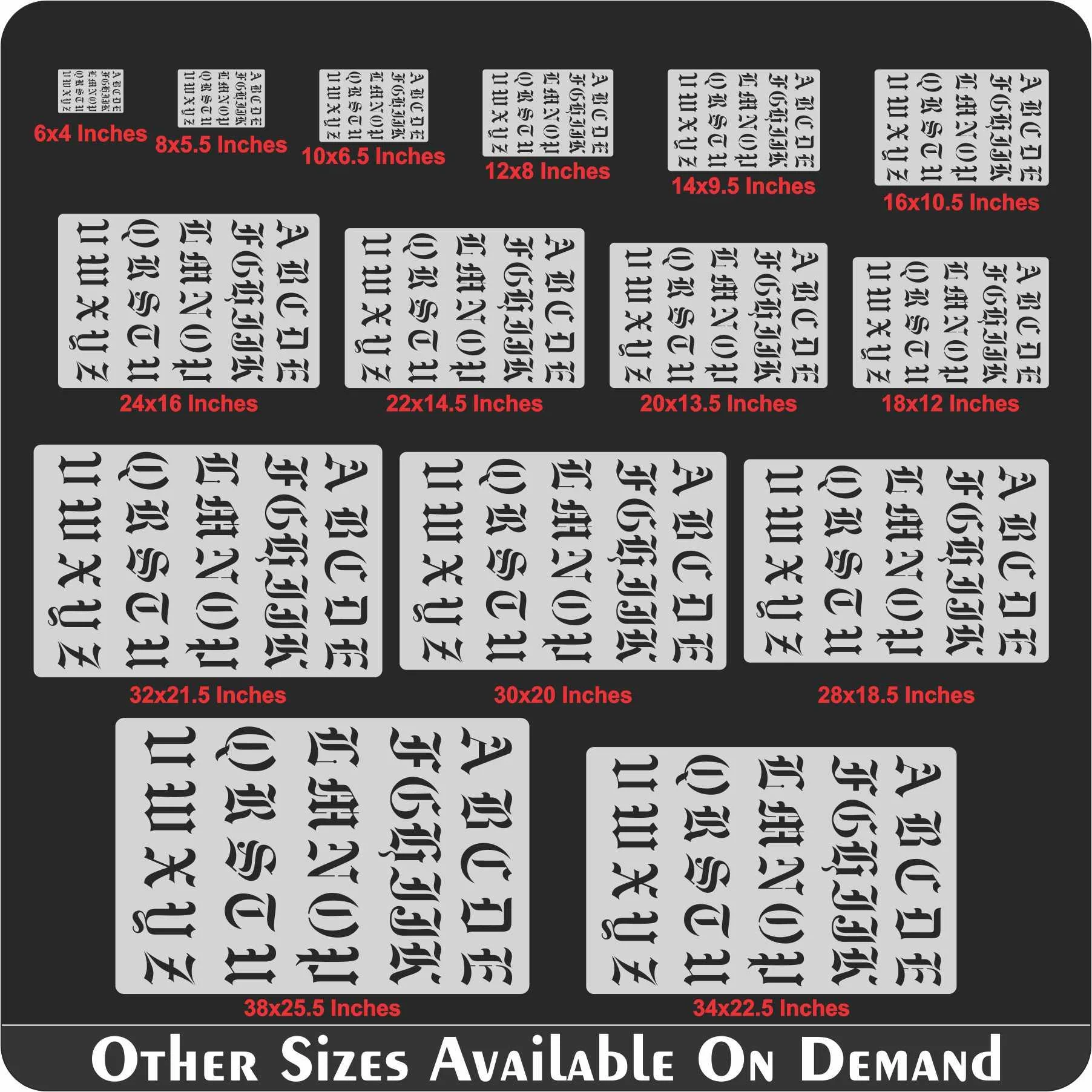 English Capital Alphabets Reusable Stencil for Canvas and wall painting.ID# 438 - Image 9