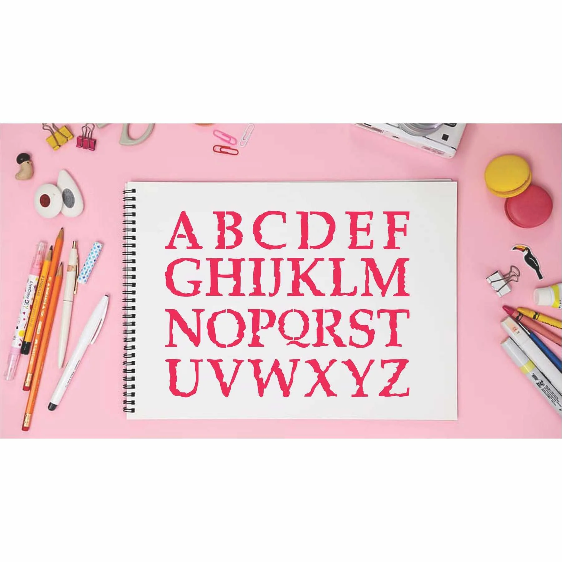 English Capital Alphabets Reusable Stencil for Canvas and wall painting.ID# 433 - Image 4