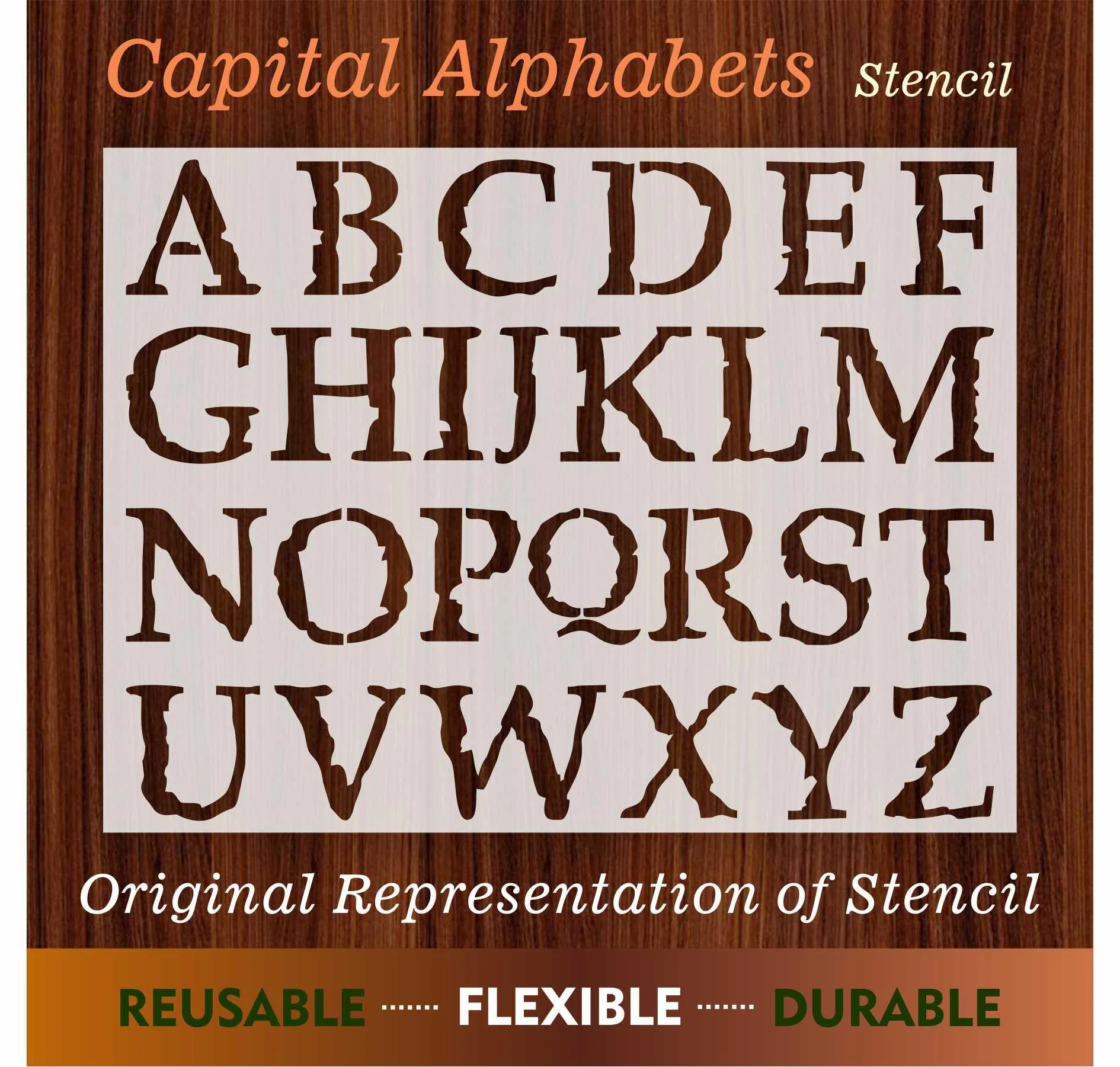 English Capital Alphabets Reusable Stencil for Canvas and wall painting.ID# 433 - Image 7