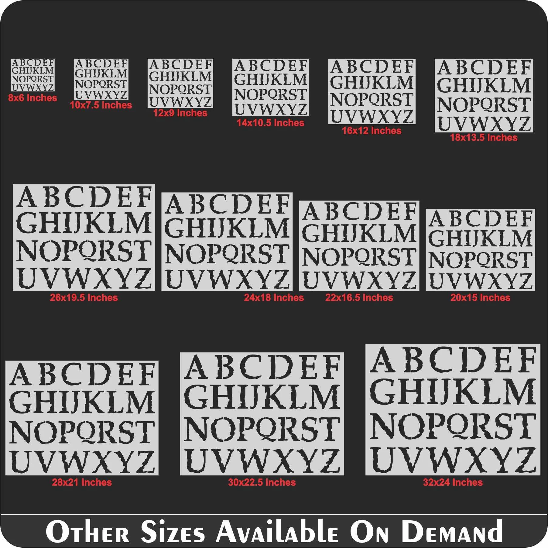 English Capital Alphabets Reusable Stencil for Canvas and wall painting.ID# 433 - Image 8