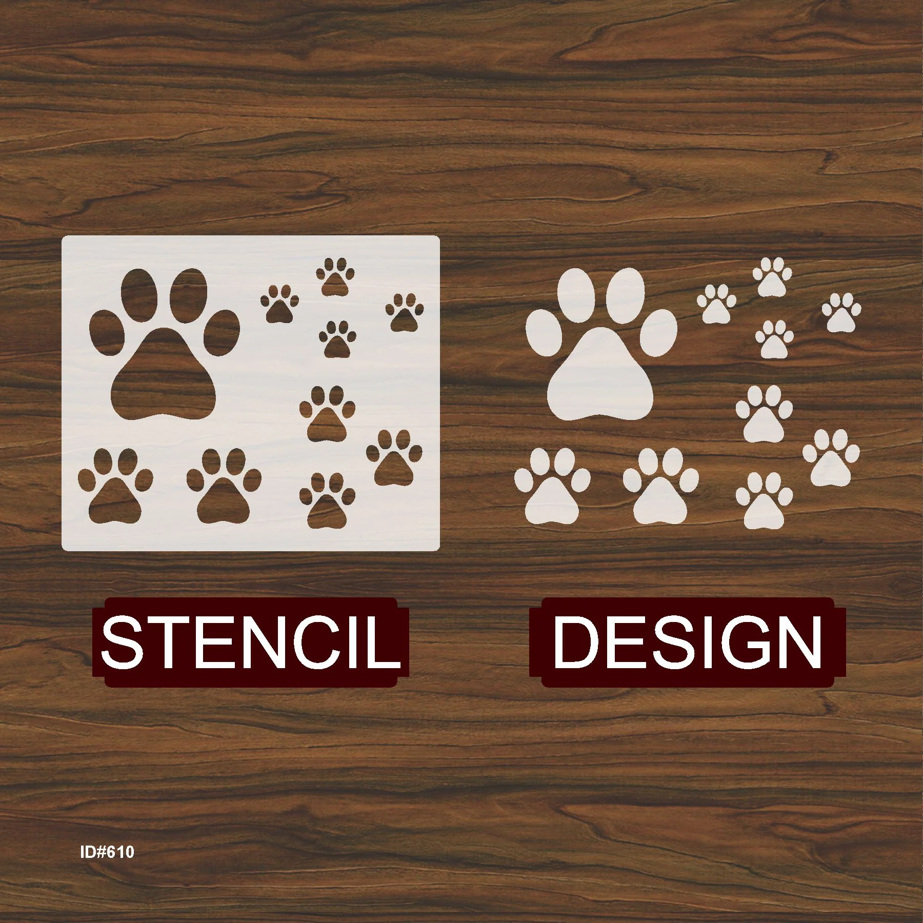 Cat Paw DIY Layering Stencils Painting Scrapbook Coloring Embossing Album Decor Template. ID #611 - Image 3
