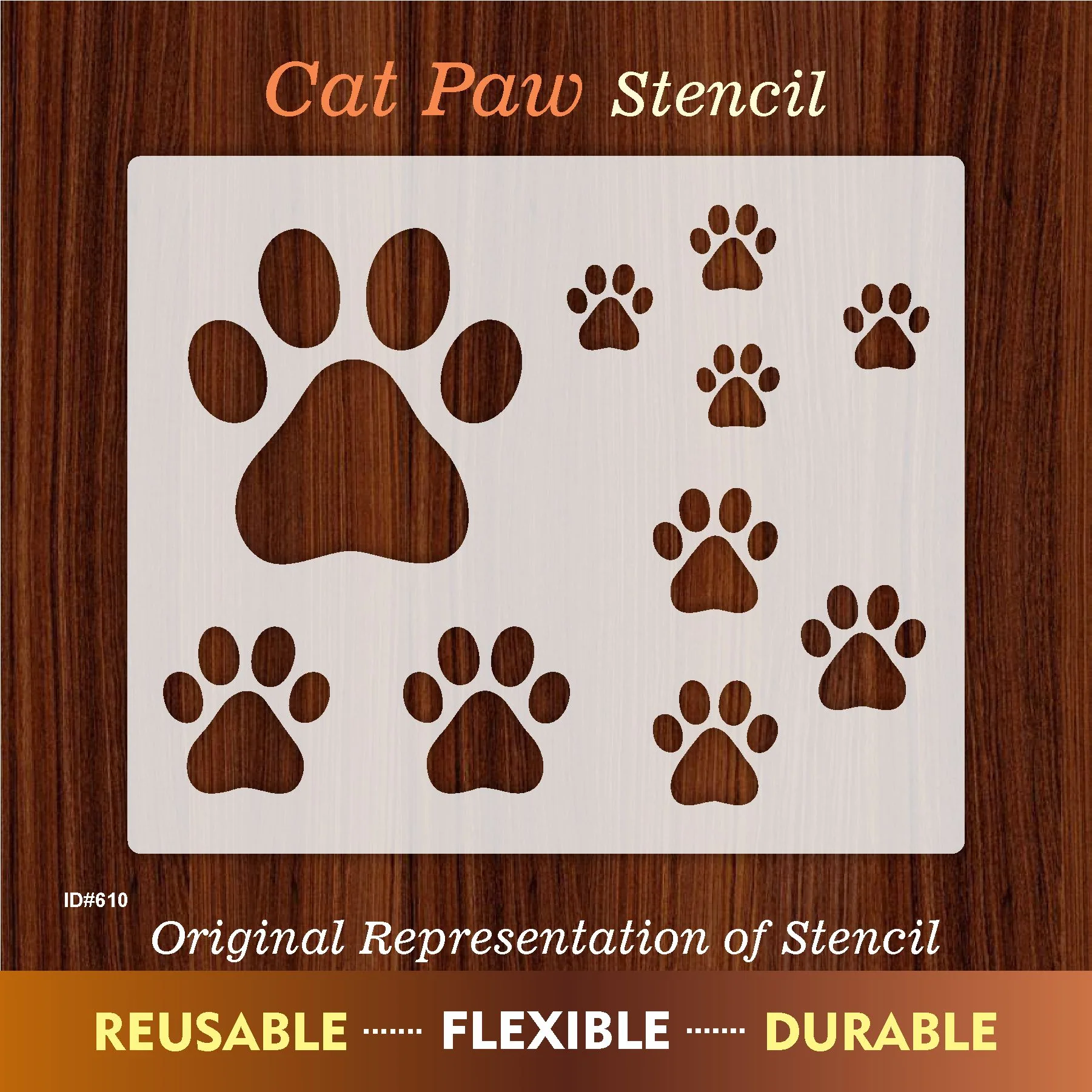 Cat Paw DIY Layering Stencils Painting Scrapbook Coloring Embossing Album Decor Template. ID #611 - Image 4