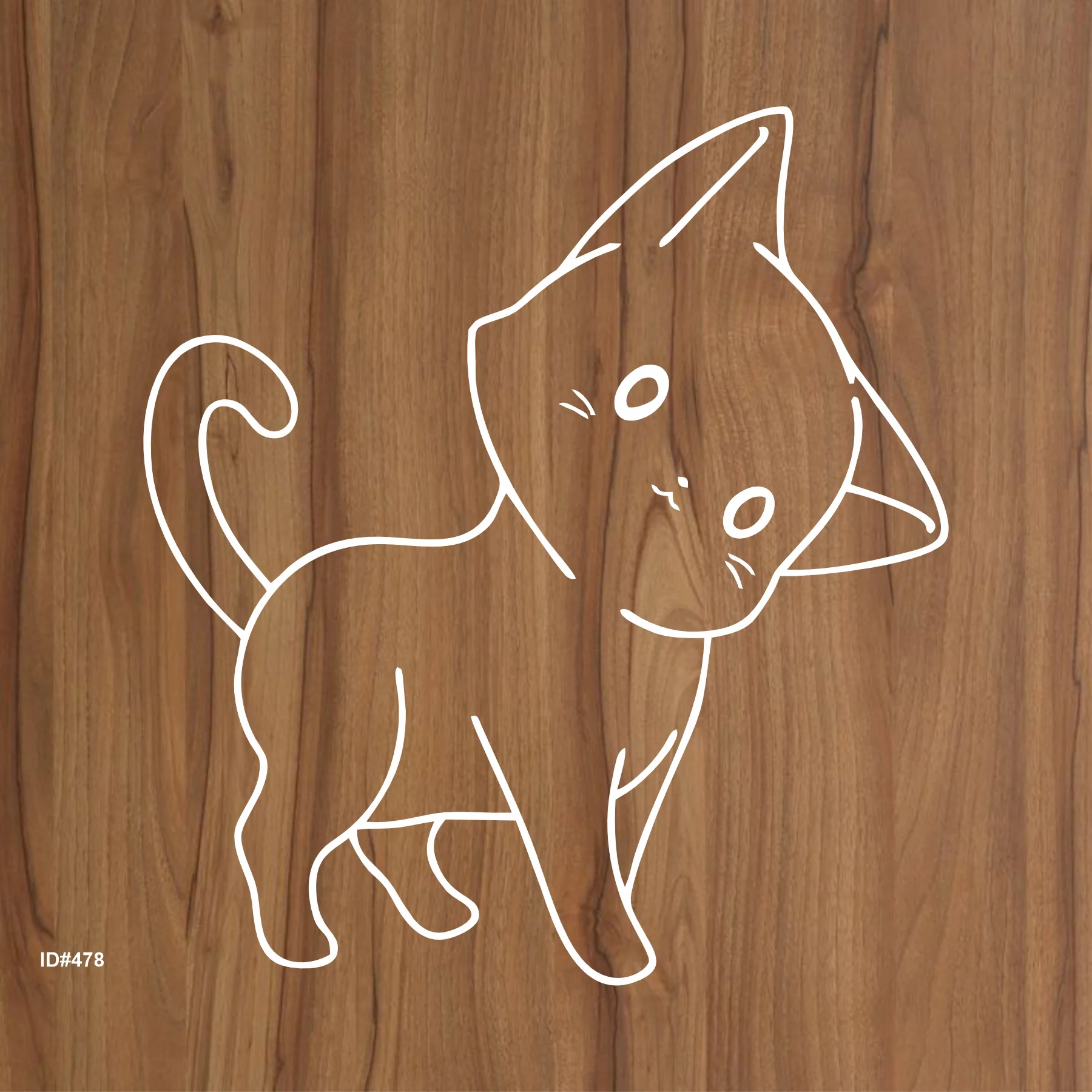 Cat Reusable Stencil For Canvas And Wall Painting.ID #478 - Image 2