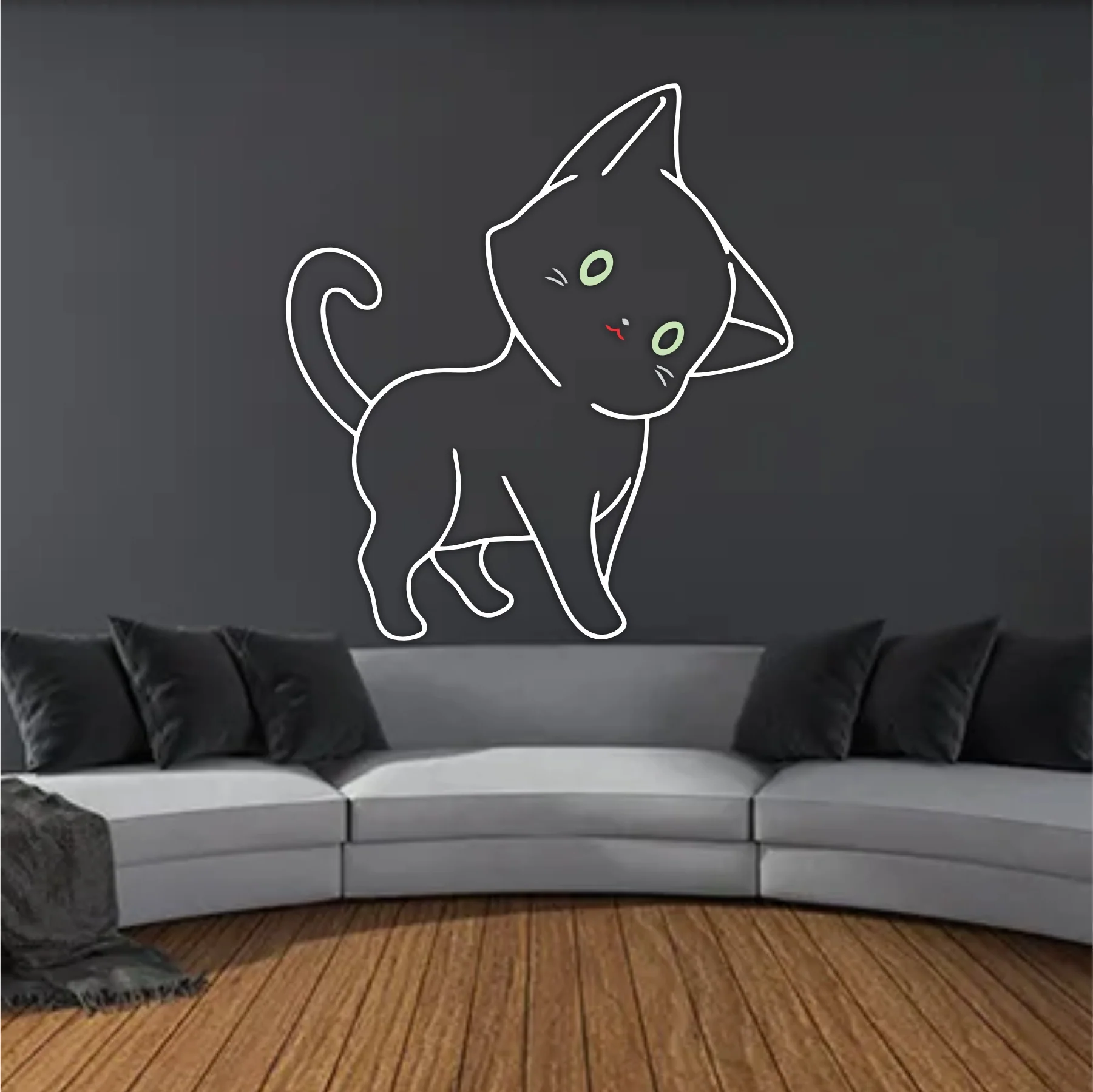 Cat Reusable Stencil For Canvas And Wall Painting.ID #478 - Image 3