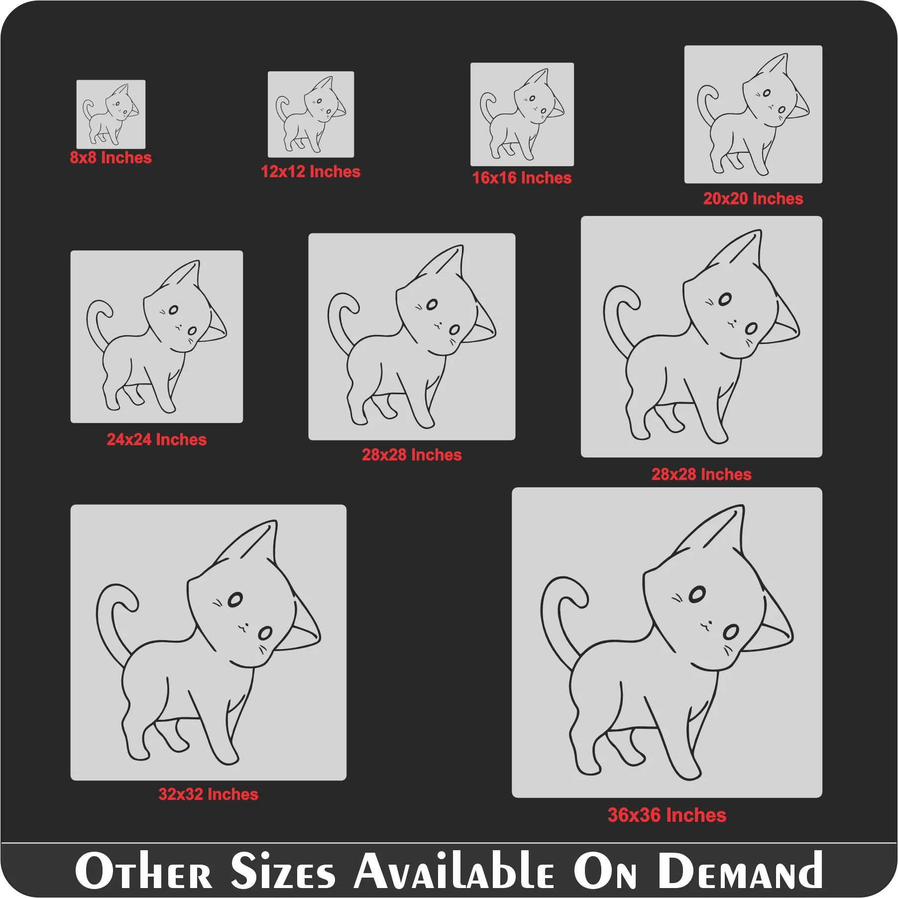 Cat Reusable Stencil For Canvas And Wall Painting.ID #478 - Image 8