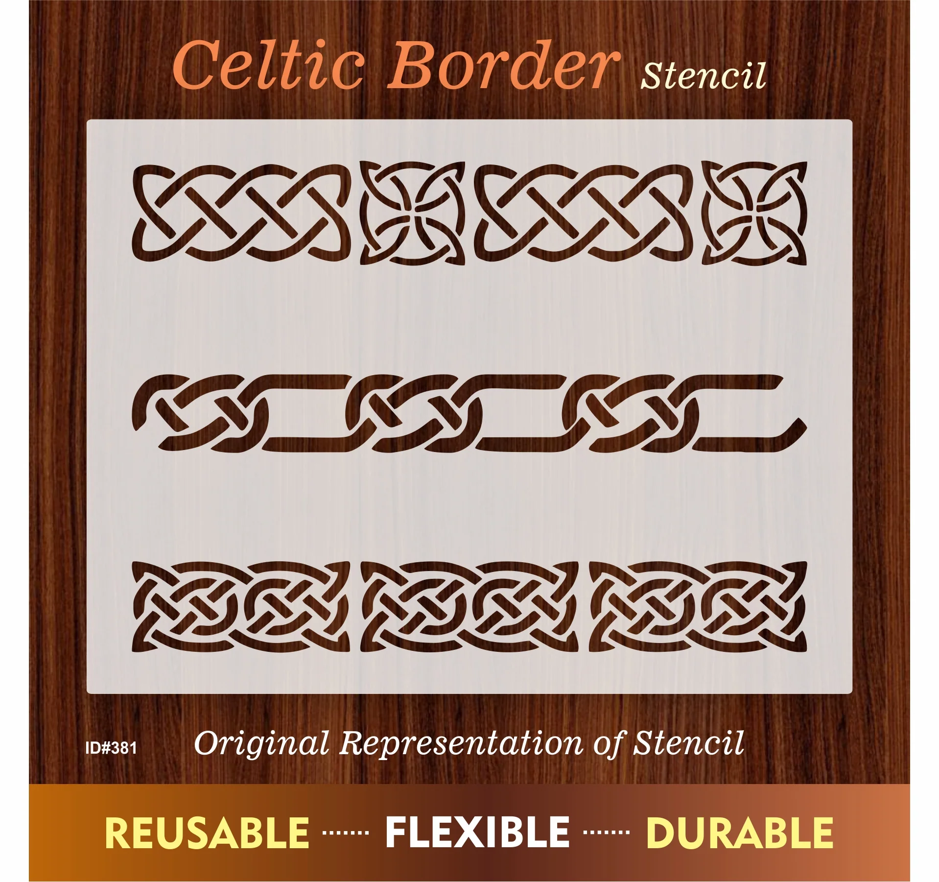 Celtic Border Stencil For Walls Painting Scrapbooking Stamping Stamp Album Decorative. ID #381 - Image 8