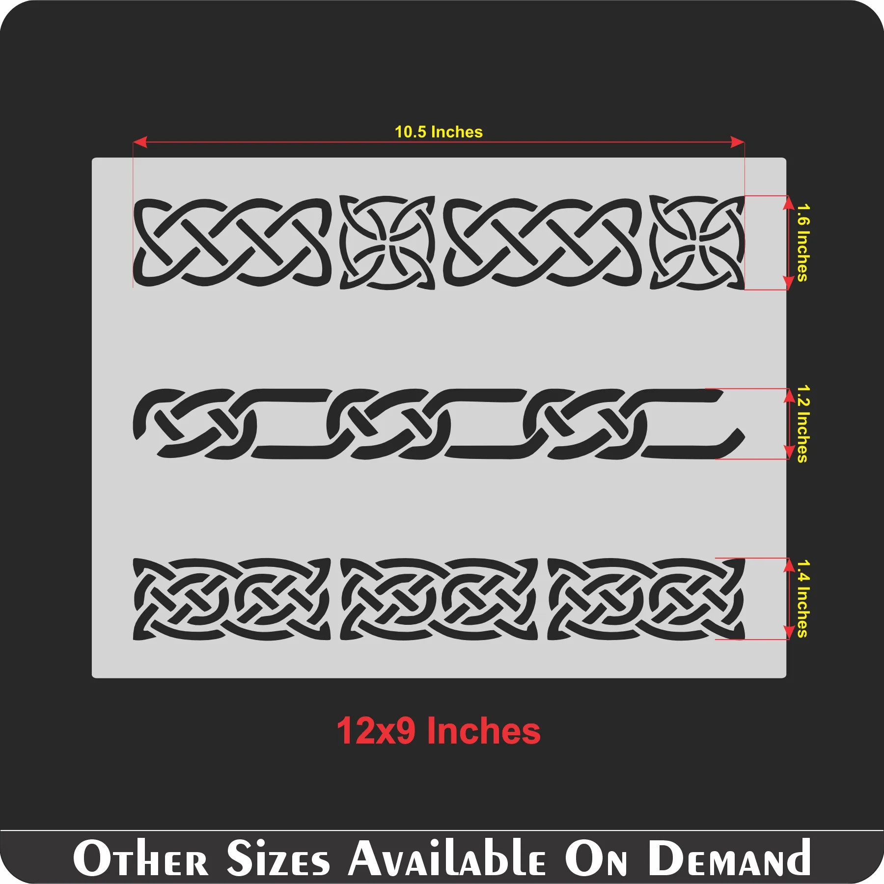Celtic Border Stencil For Walls Painting Scrapbooking Stamping Stamp Album Decorative. ID #381 - Image 9