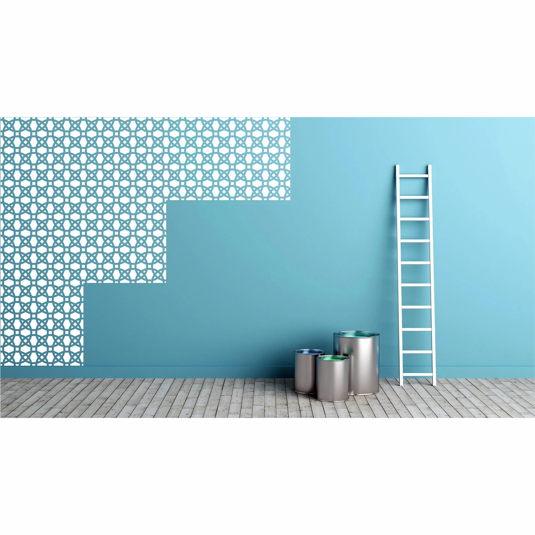 Chain Link Pattern Reusable Stencil For Canvas And Wall Painting.ID#212G - Image 6