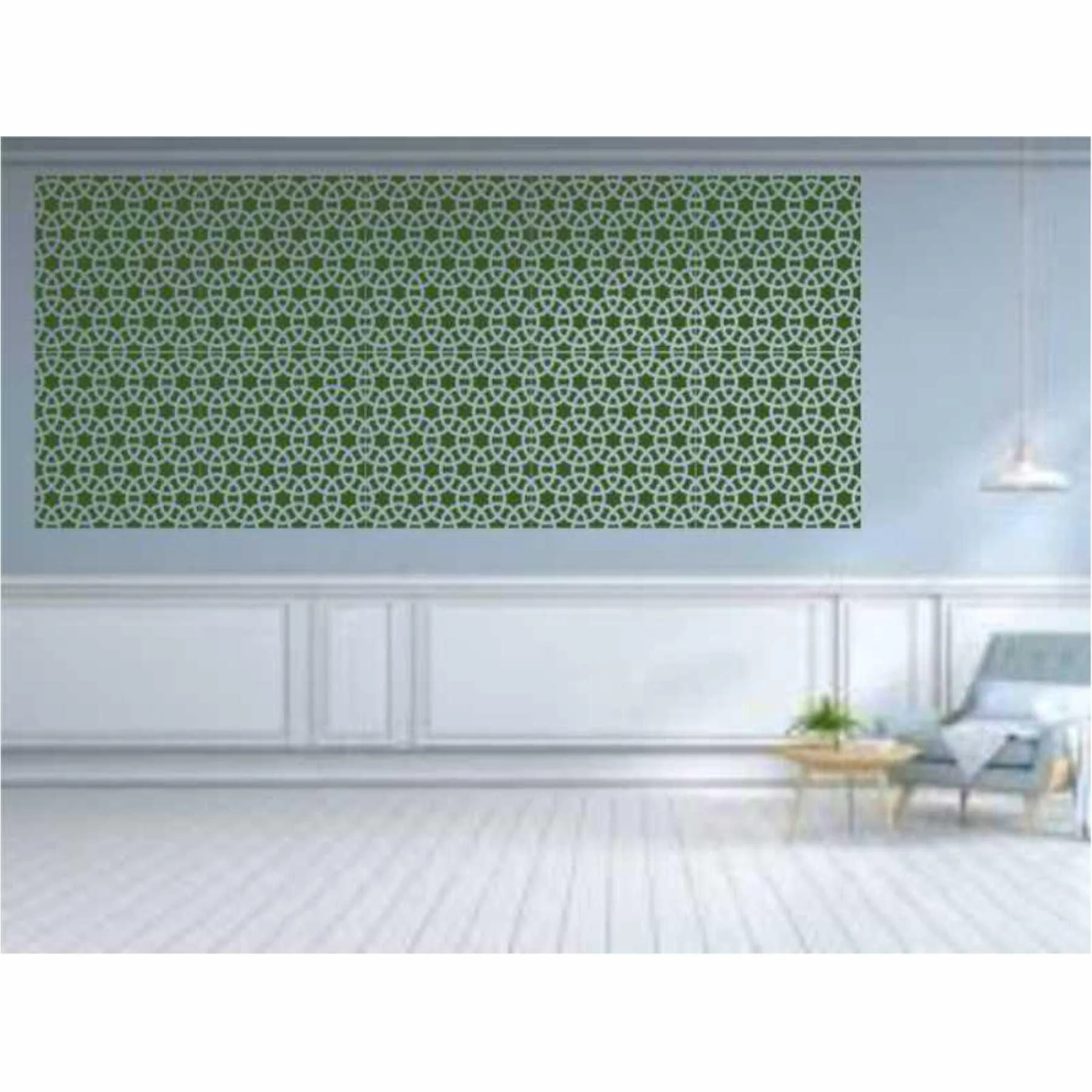 Chainmail Pattern Moroccan Fabric Reusable Stencil For Canvas And Wall Painting.ID#208E - Image 4