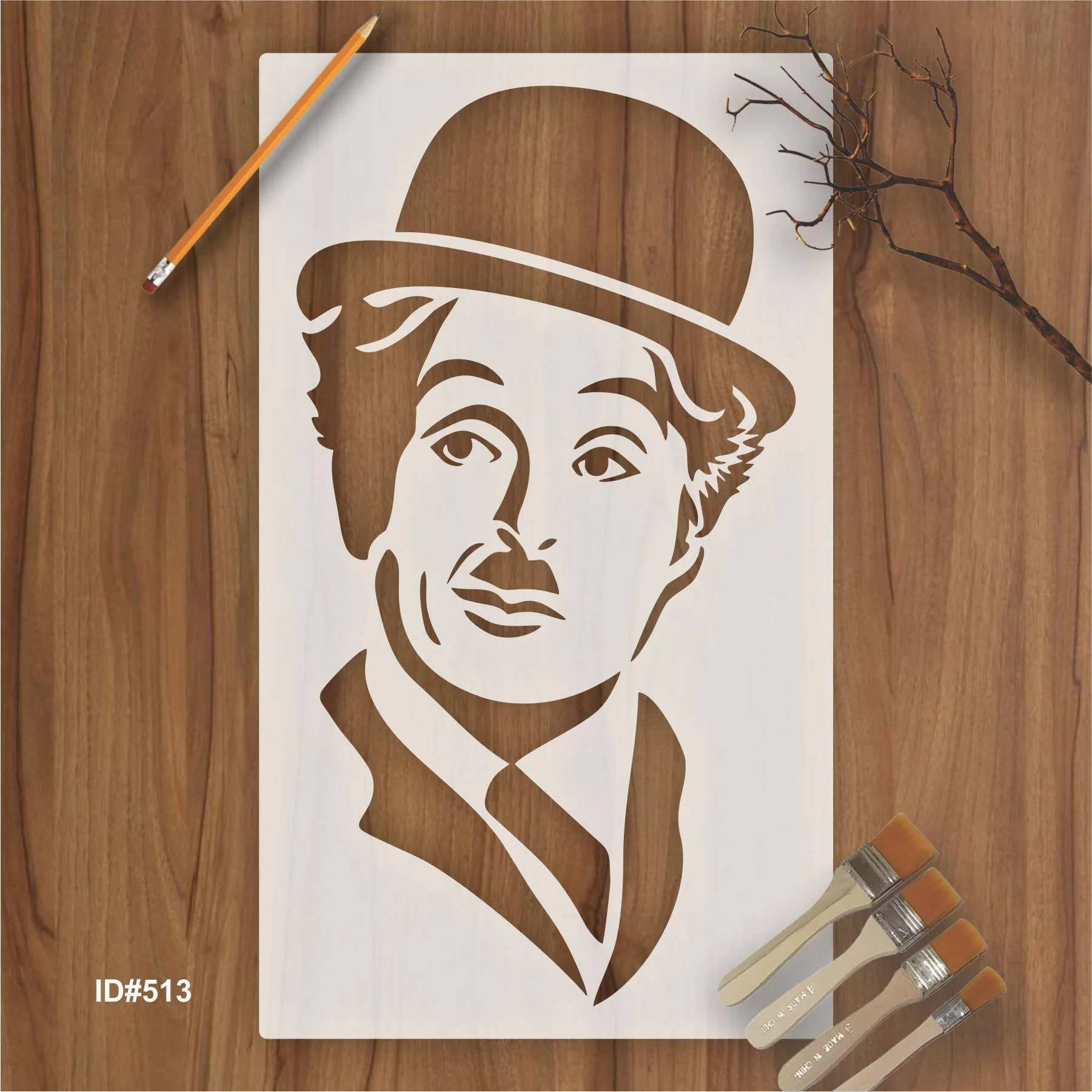 Charlie Chaplin Stencil Used Canvas and Wall Painting Scrapbooking Stamping Embossing Album Paper Card Template. ID #513