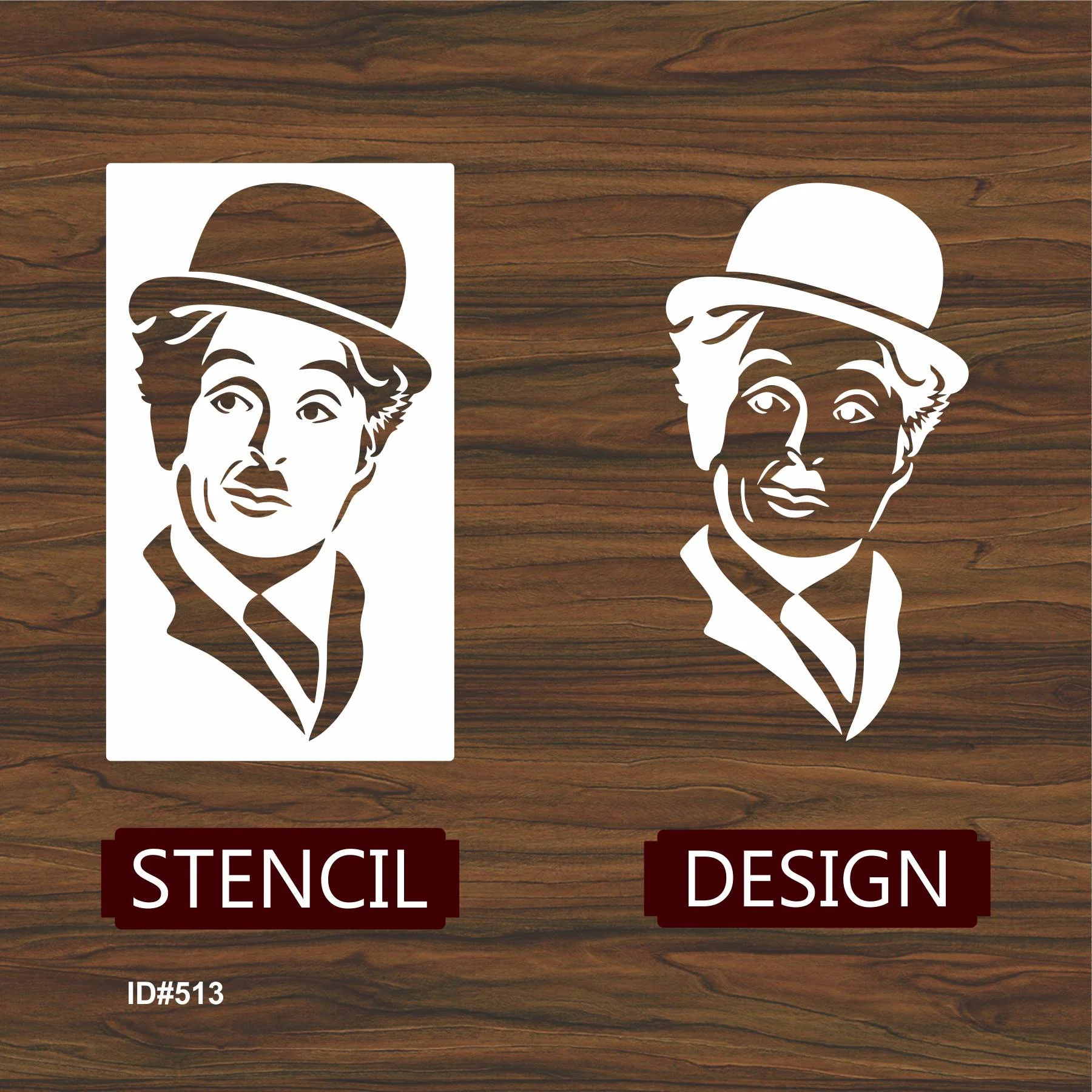 Charlie Chaplin Stencil Used Canvas and Wall Painting Scrapbooking Stamping Embossing Album Paper Card Template. ID #513 - Image 2