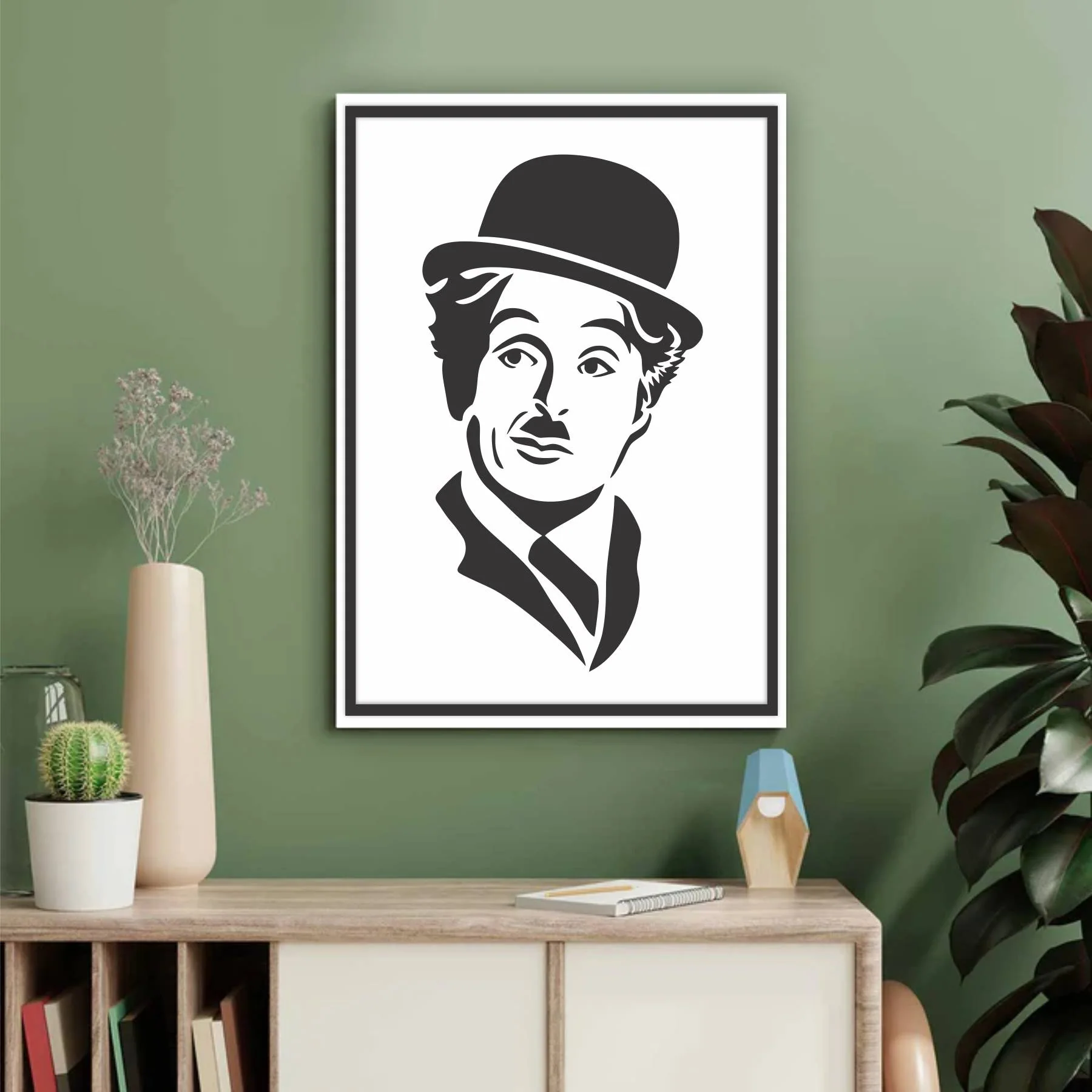 Charlie Chaplin Stencil Used Canvas and Wall Painting Scrapbooking Stamping Embossing Album Paper Card Template. ID #513 - Image 3