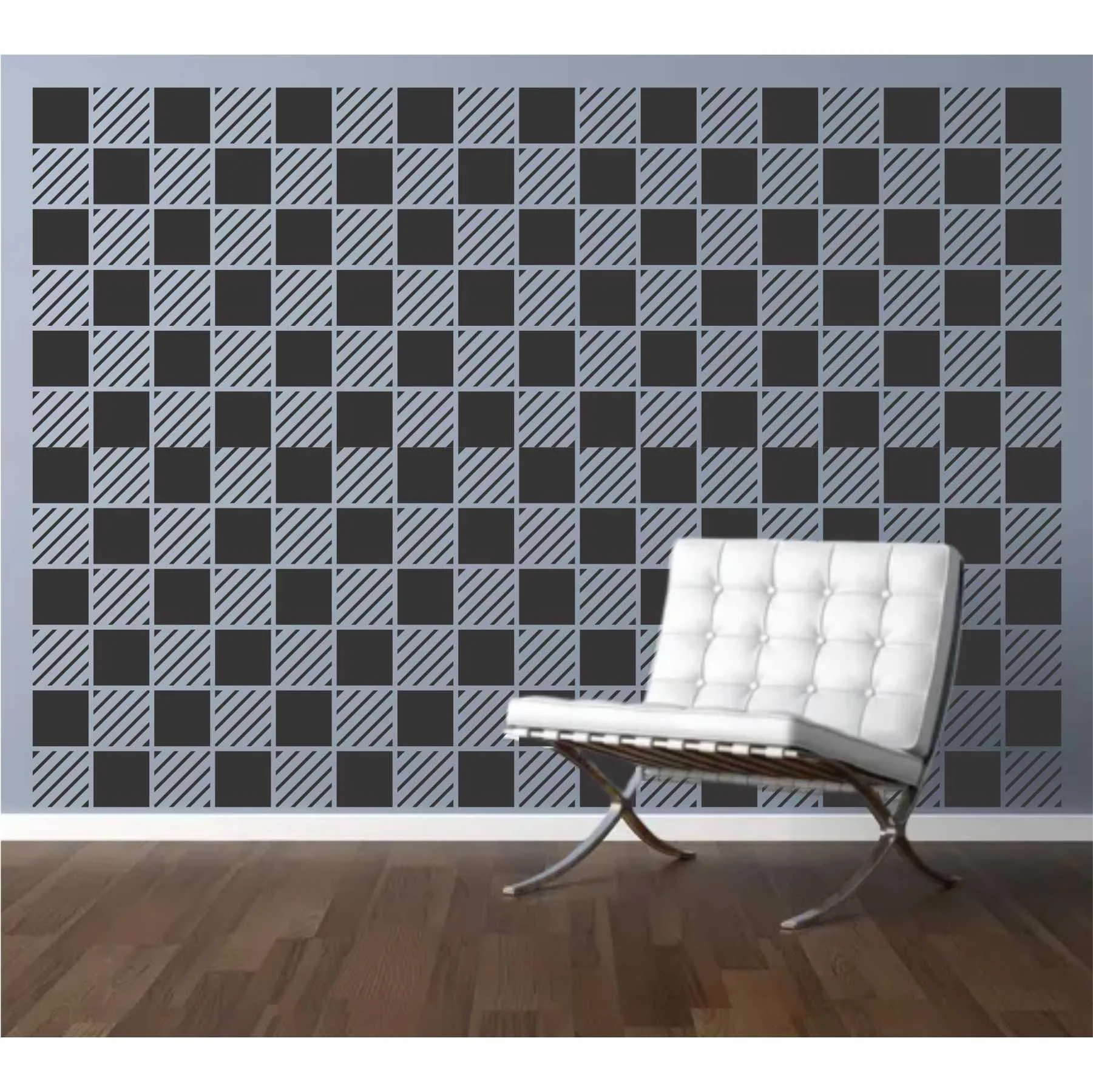 Chess board Lines Reusable Stencil For Canvas And Wall Painting.ID# 447 - Image 3