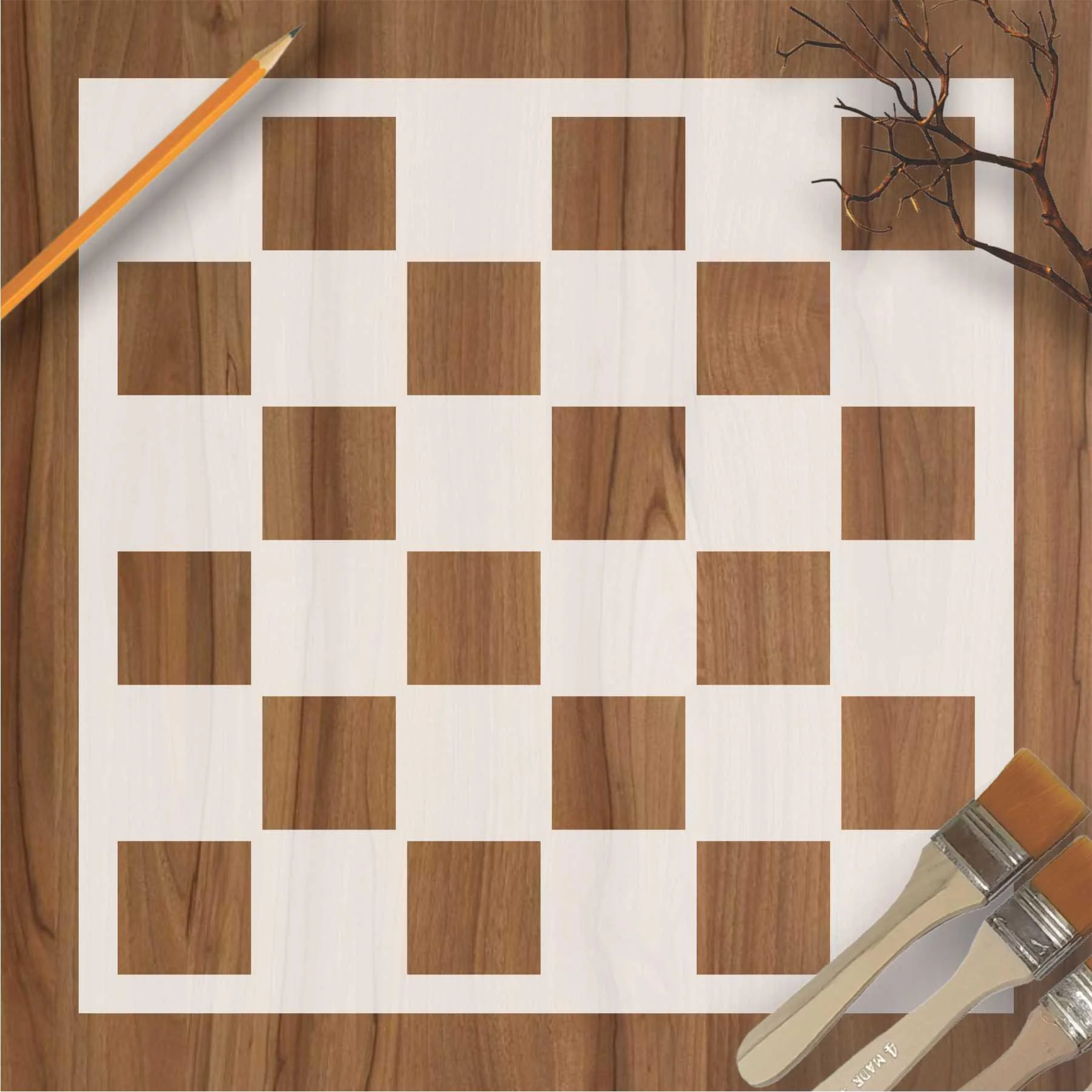 Chess board Reusable Stencil For Canvas And Wall Painting.ID# 446