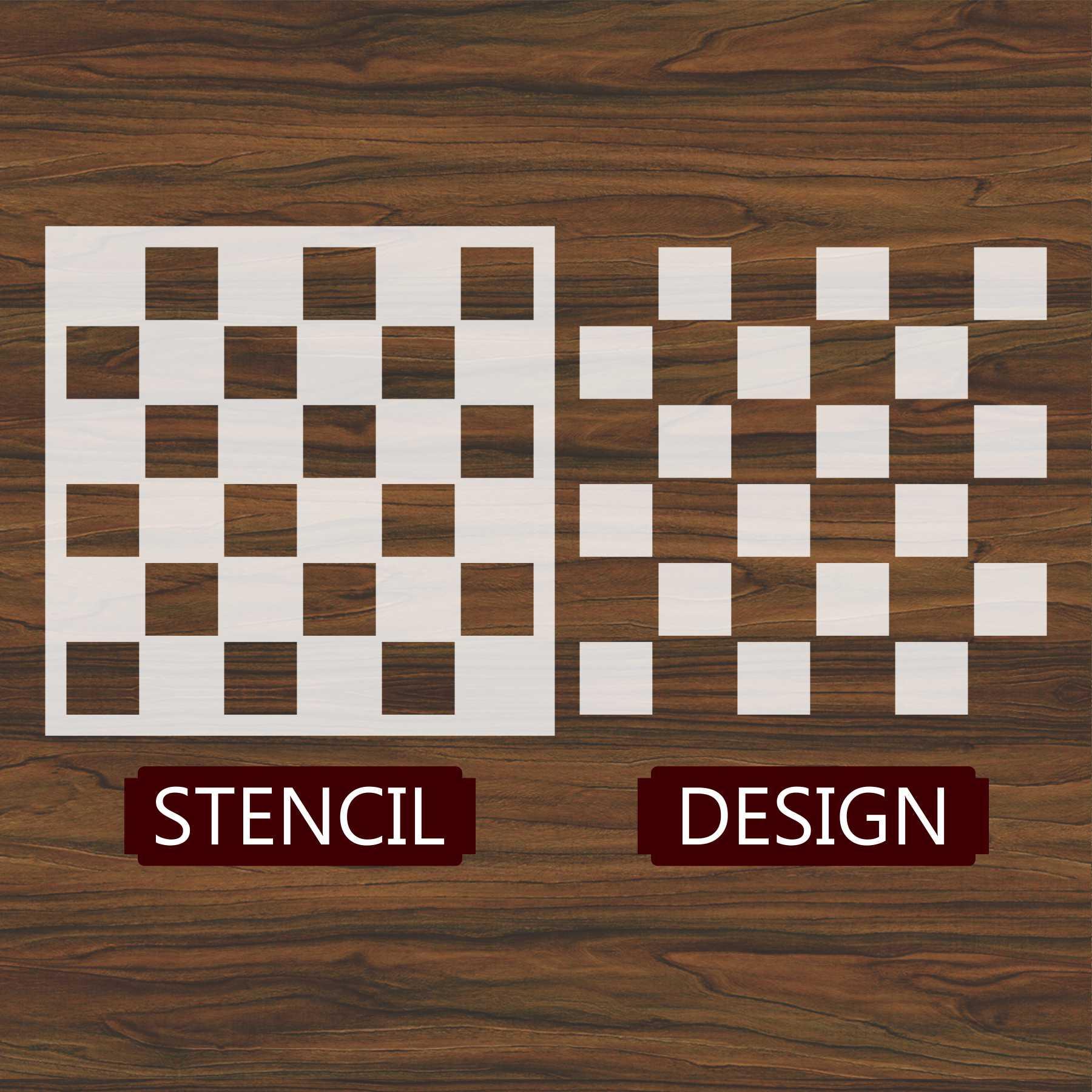 Chess board Reusable Stencil For Canvas And Wall Painting.ID# 446 - Image 4