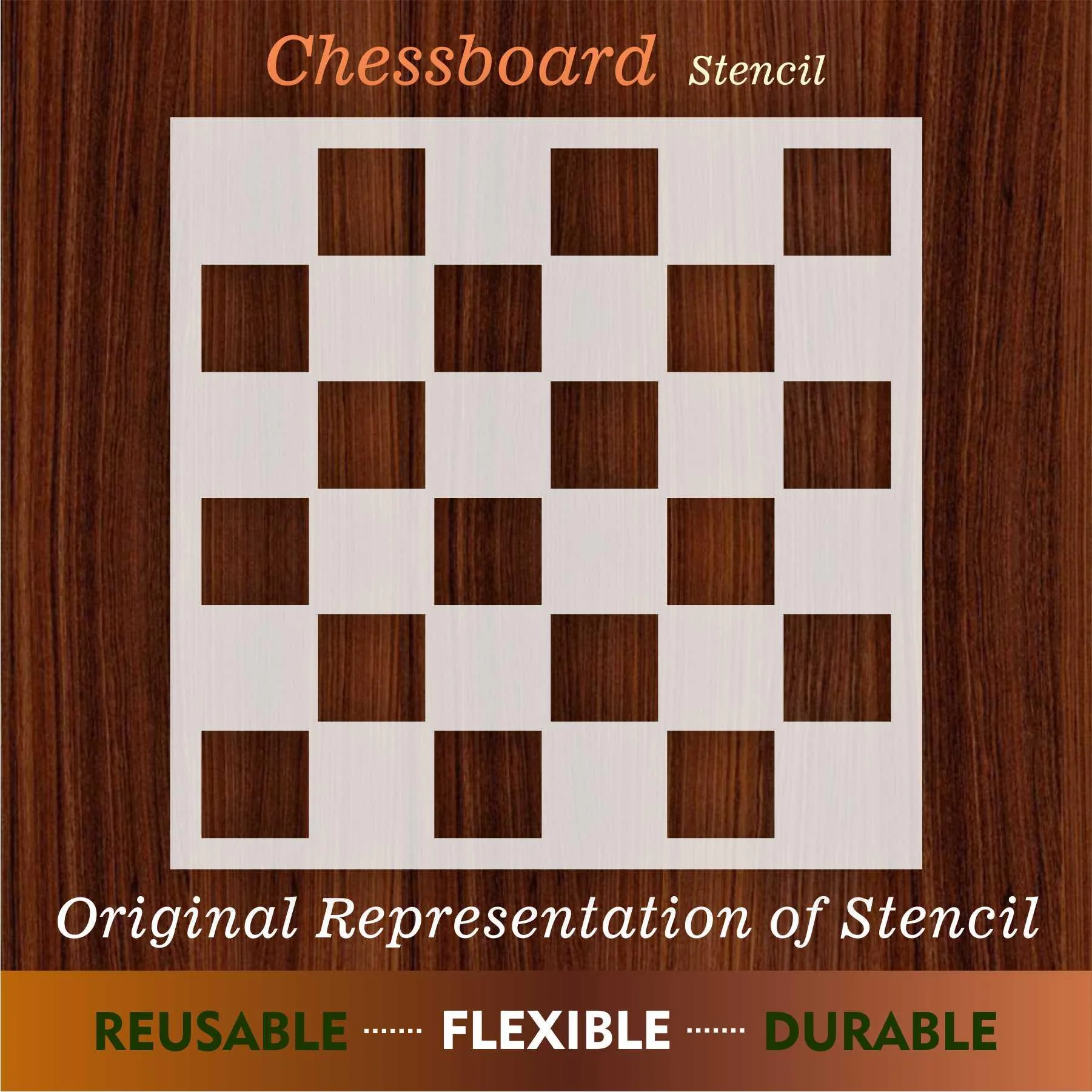 Chess board Reusable Stencil For Canvas And Wall Painting.ID# 446 - Image 7