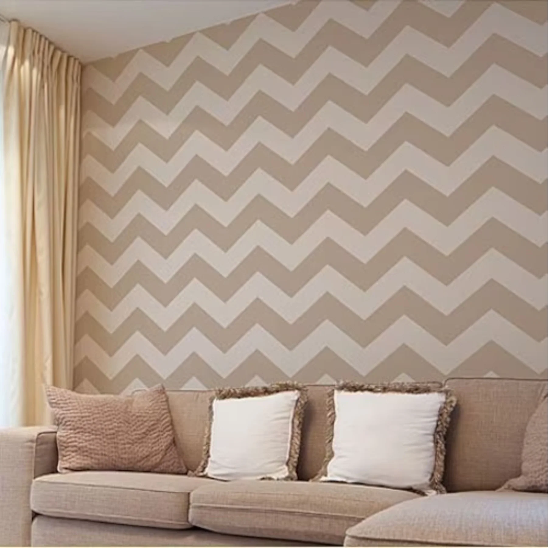 Chevron Pattern Reusable Stencil For Canvas And Wall Painting.ID#212F - Image 5